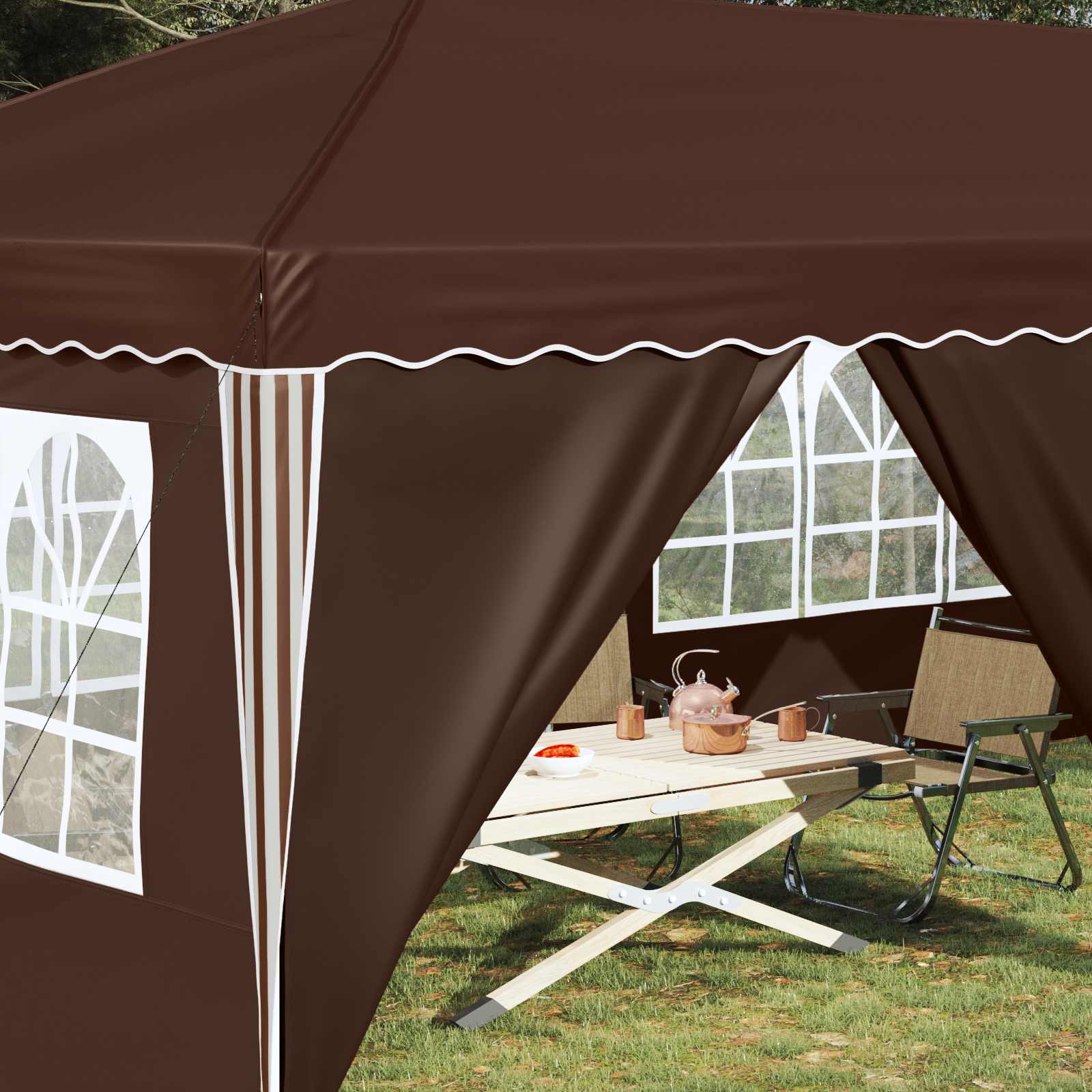 Pop-up šventinis palapinė 575 x 288 x 245 cm Ruda Pop-up šventinis palapinė 575 x 288 x 245 cm Ruda - Image 4