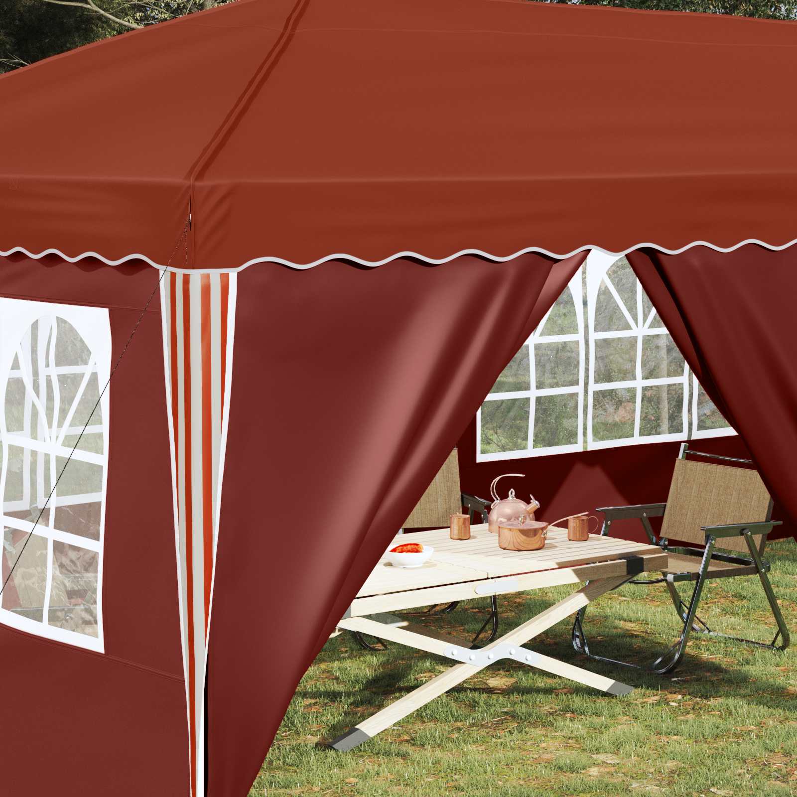 Pop-up šventinis palapinė 575 x 288 x 245 cm Terakotos Pop-up šventinis palapinė 575 x 288 x 245 cm Terakotos - Image 4