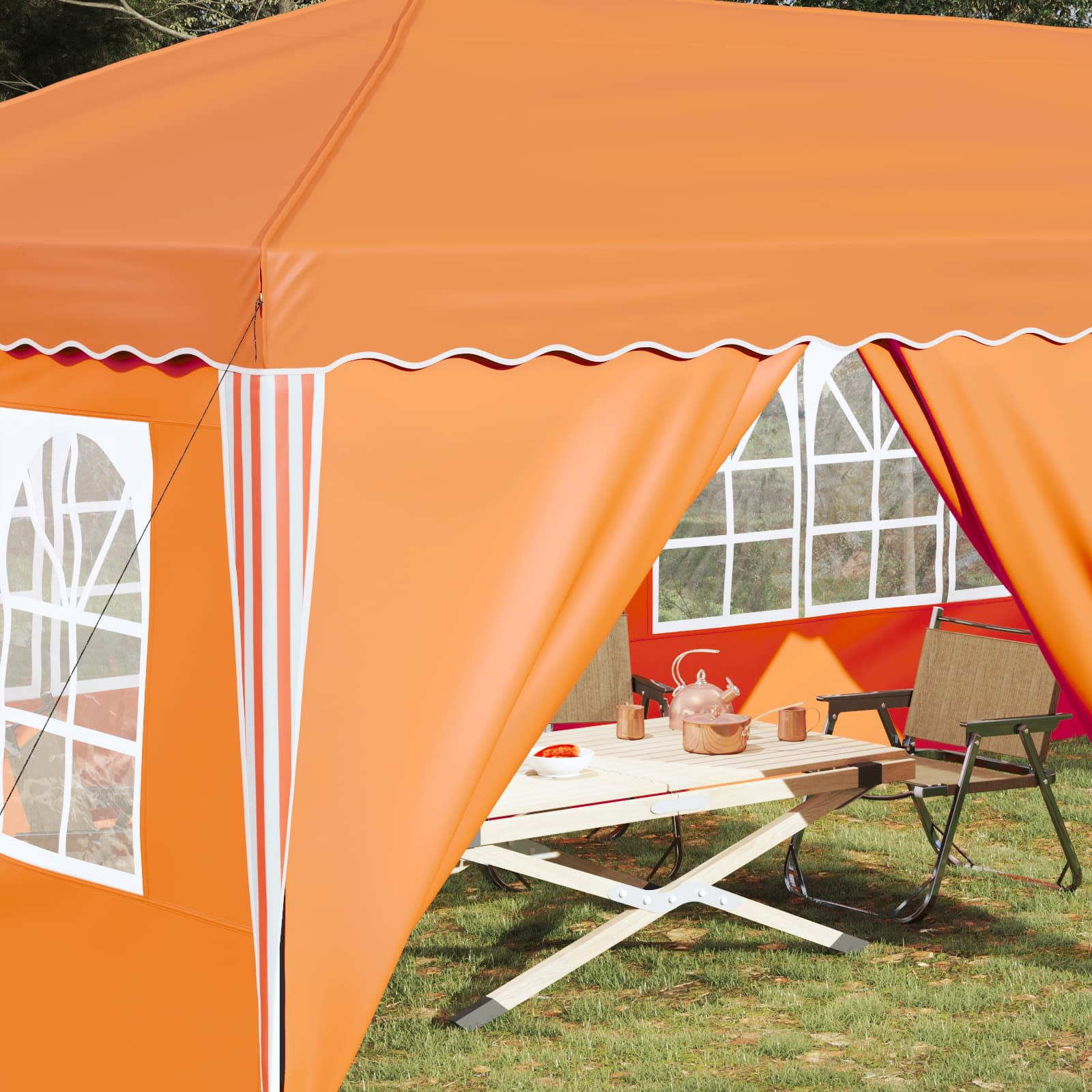 Pop-up šventinis palapinė 575 x 288 x 245 cm Oranžinė Pop-up šventinis palapinė 575 x 288 x 245 cm Oranžinė - Image 4