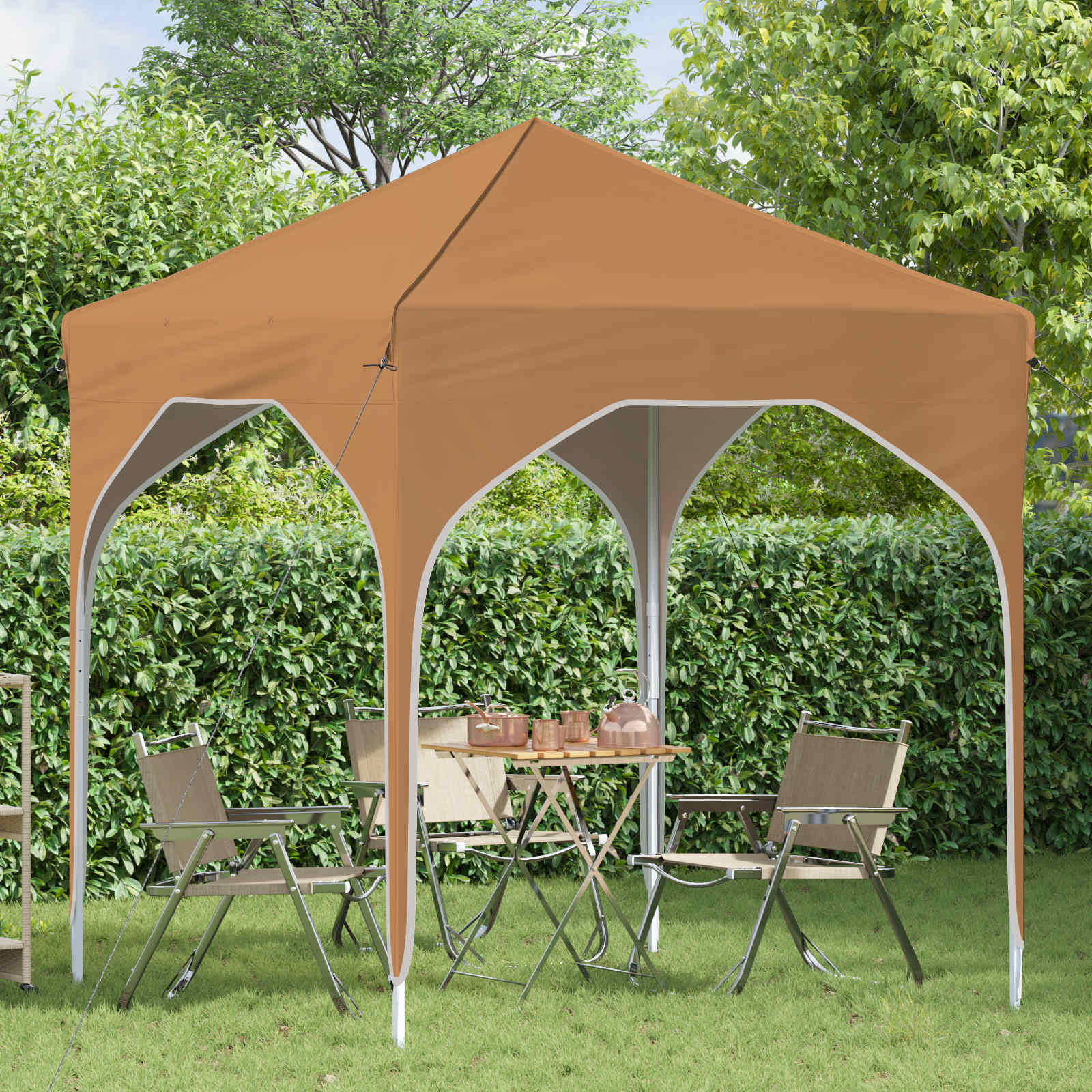 Pop-up šventinis palapinė 194 x 194 x 245 cm Smėlio Pop-up šventinis palapinė 194 x 194 x 245 cm Smėlio - Image 4