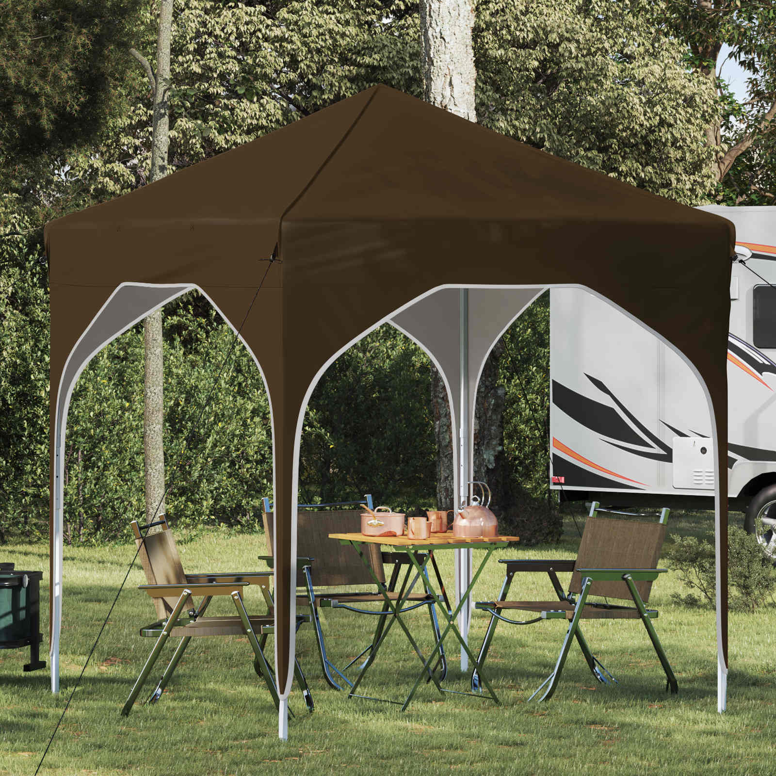 Pop-up šventinis palapinė 194 x 194 x 245 cm Taupe Pop-up šventinis palapinė 194 x 194 x 245 cm Taupe - Image 2