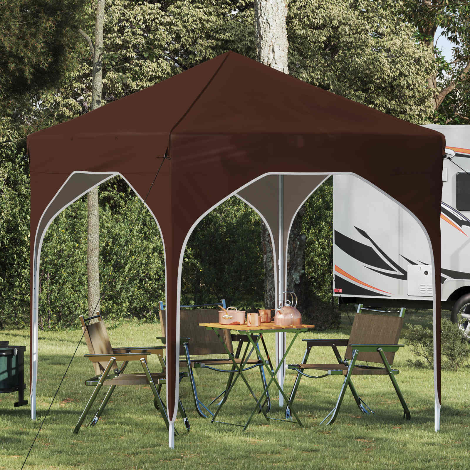Pop-up šventinis palapinė 194 x 194 x 245 cm Ruda Pop-up šventinis palapinė 194 x 194 x 245 cm Ruda - Image 2