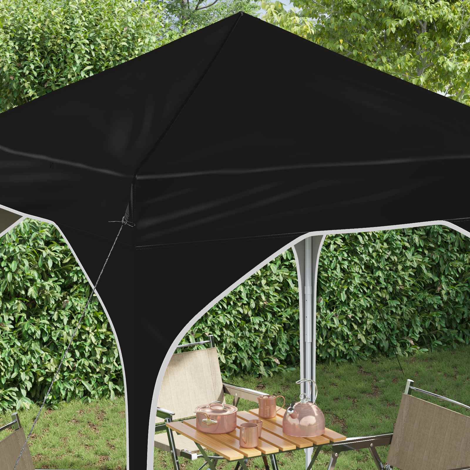 Pop-up šventinis palapinė 194 x 194 x 245 cm Juoda Pop-up šventinis palapinė 194 x 194 x 245 cm Juoda - Image 5