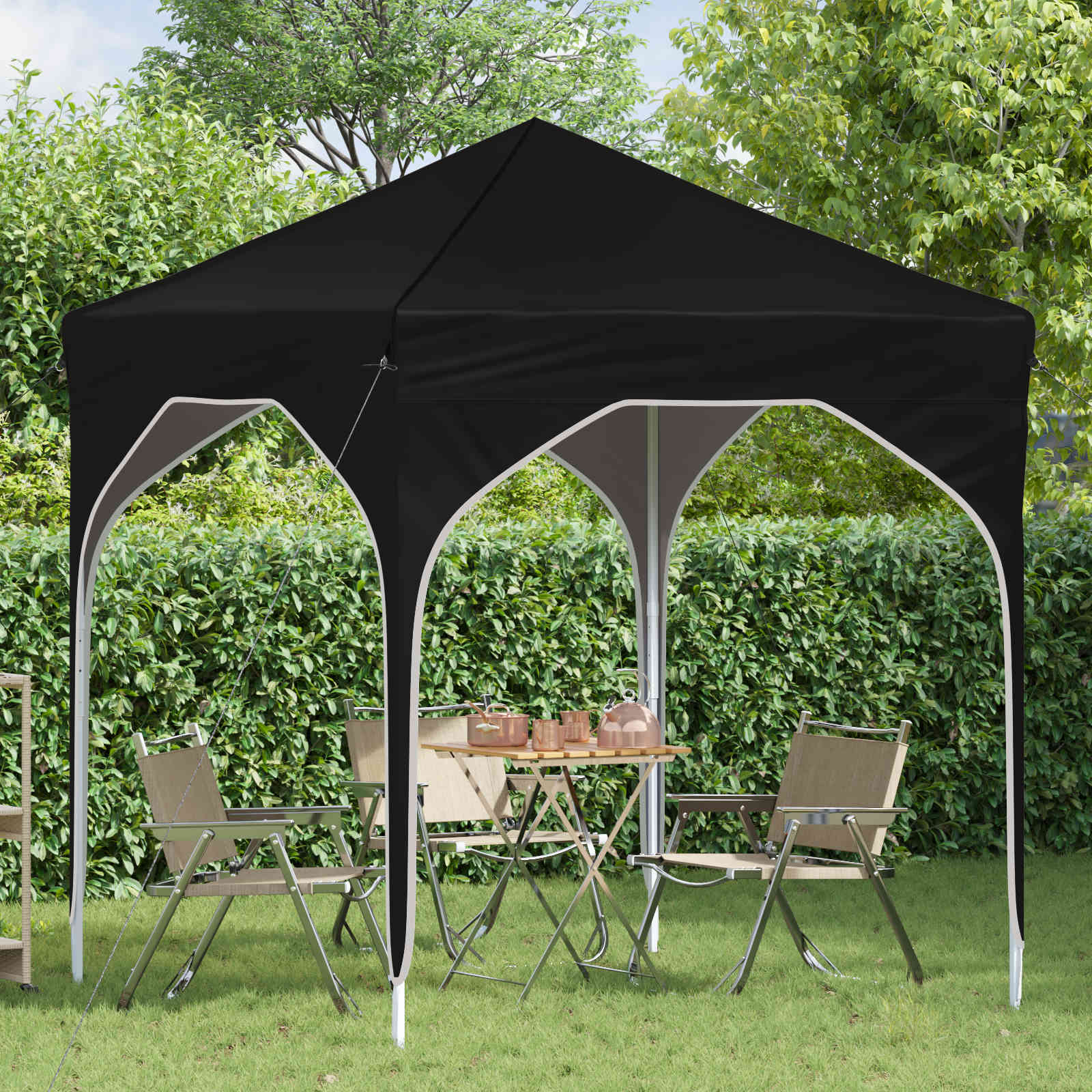 Pop-up šventinis palapinė 194 x 194 x 245 cm Juoda Pop-up šventinis palapinė 194 x 194 x 245 cm Juoda - Image 4