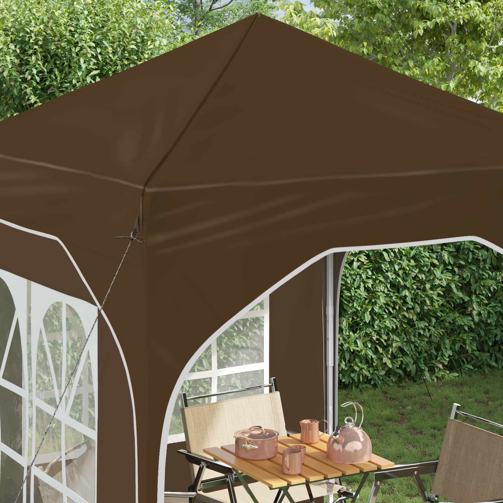Pop-up šventinis palapinė 192 x 192 x 245 cm Taupe Pop-up šventinis palapinė 192 x 192 x 245 cm Taupe - Image 5