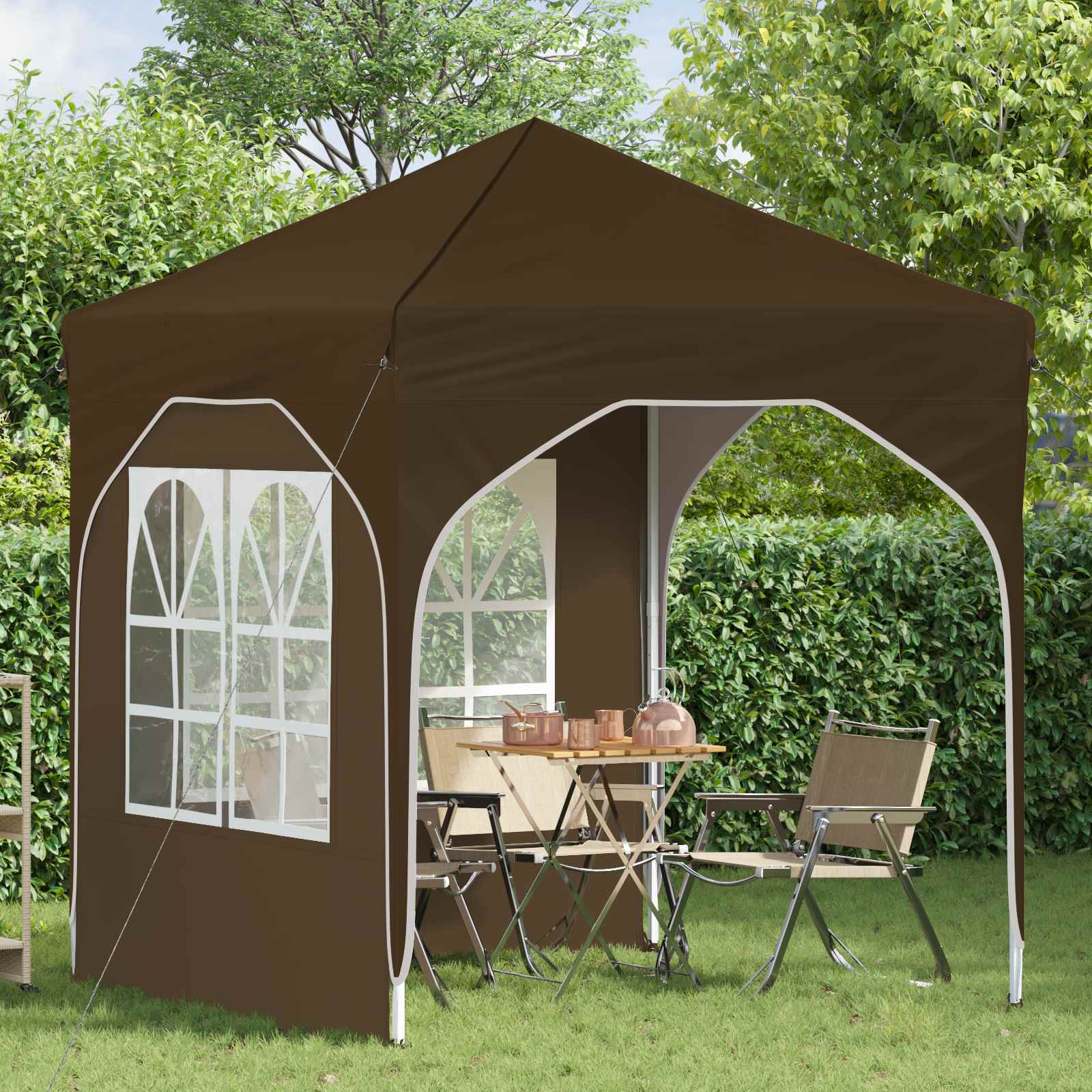 Pop-up šventinis palapinė 192 x 192 x 245 cm Taupe Pop-up šventinis palapinė 192 x 192 x 245 cm Taupe - Image 4