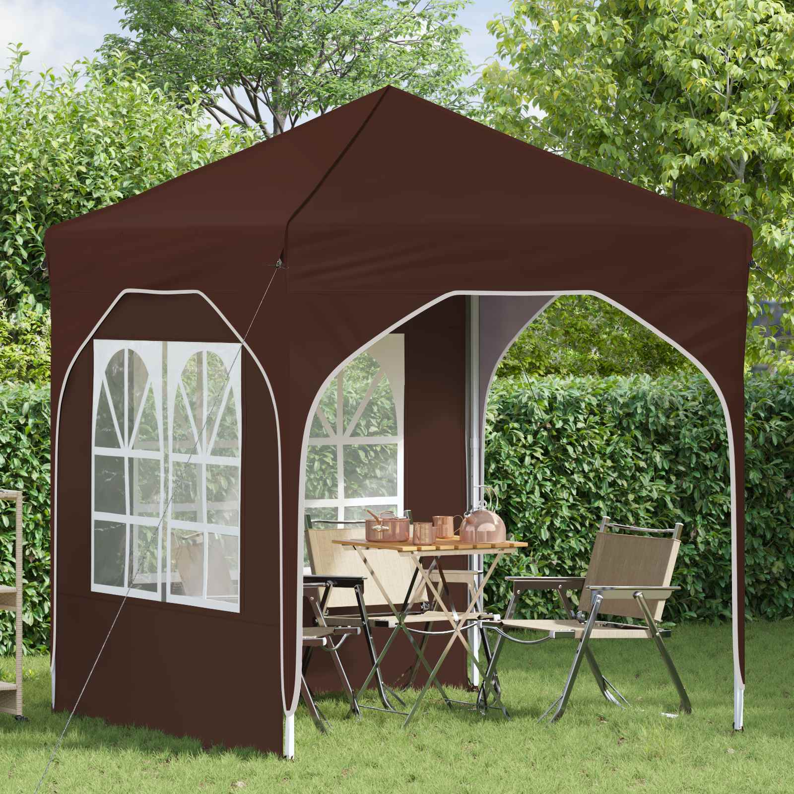 Pop-up šventinis palapinė 192 x 192 x 245 cm Ruda Pop-up šventinis palapinė 192 x 192 x 245 cm Ruda - Image 4