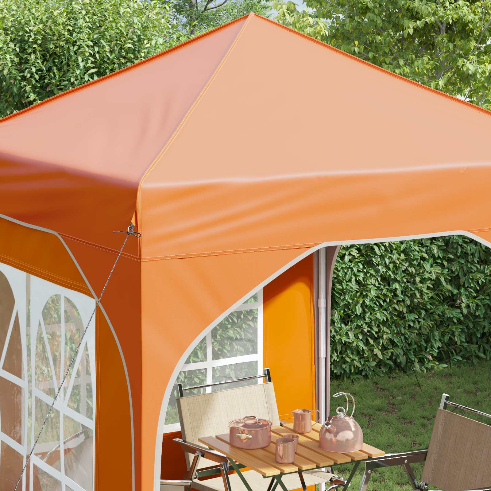 Pop-up šventinis palapinė 192 x 192 x 245 cm Oranžinė Pop-up šventinis palapinė 192 x 192 x 245 cm Oranžinė - Image 5