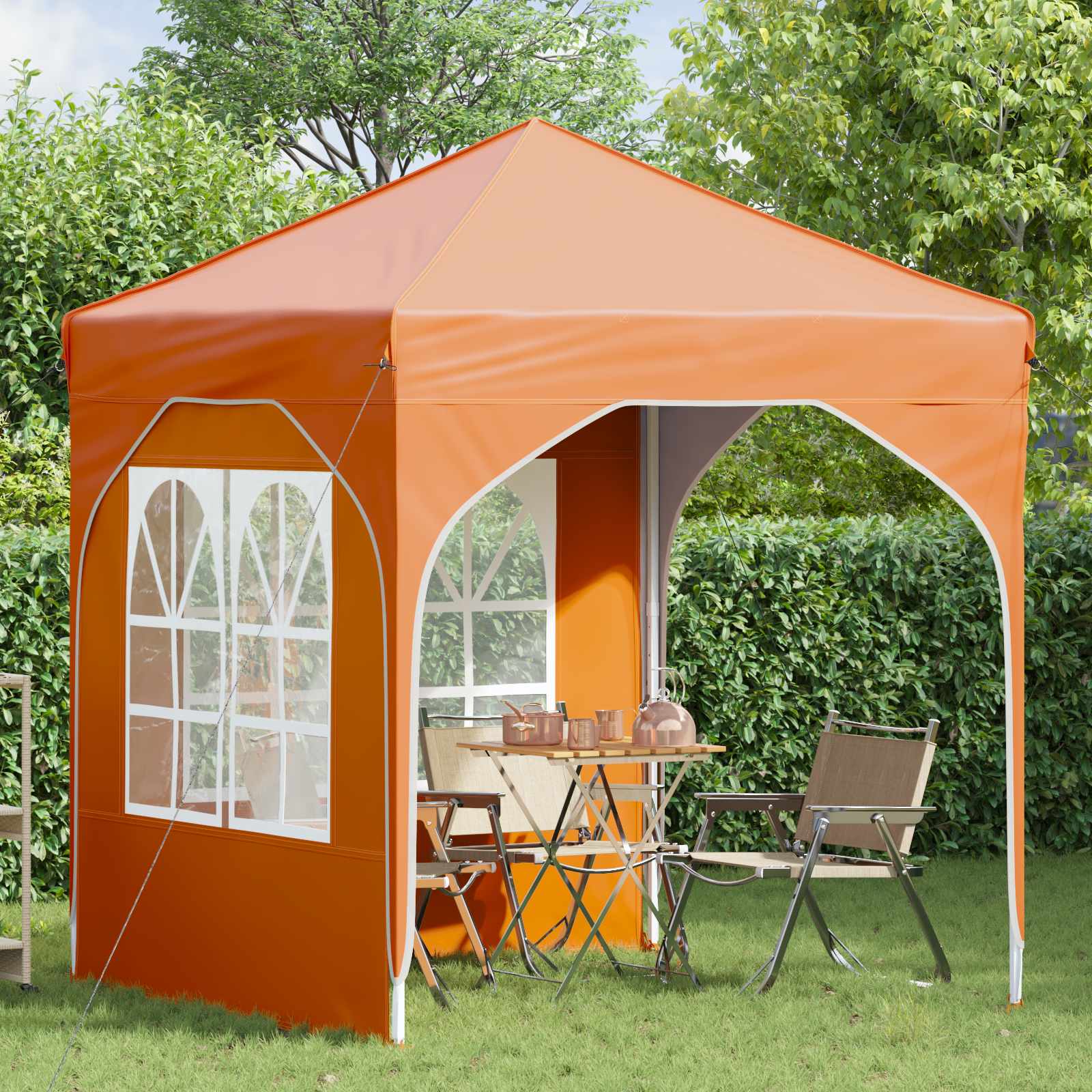 Pop-up šventinis palapinė 192 x 192 x 245 cm Oranžinė Pop-up šventinis palapinė 192 x 192 x 245 cm Oranžinė - Image 4