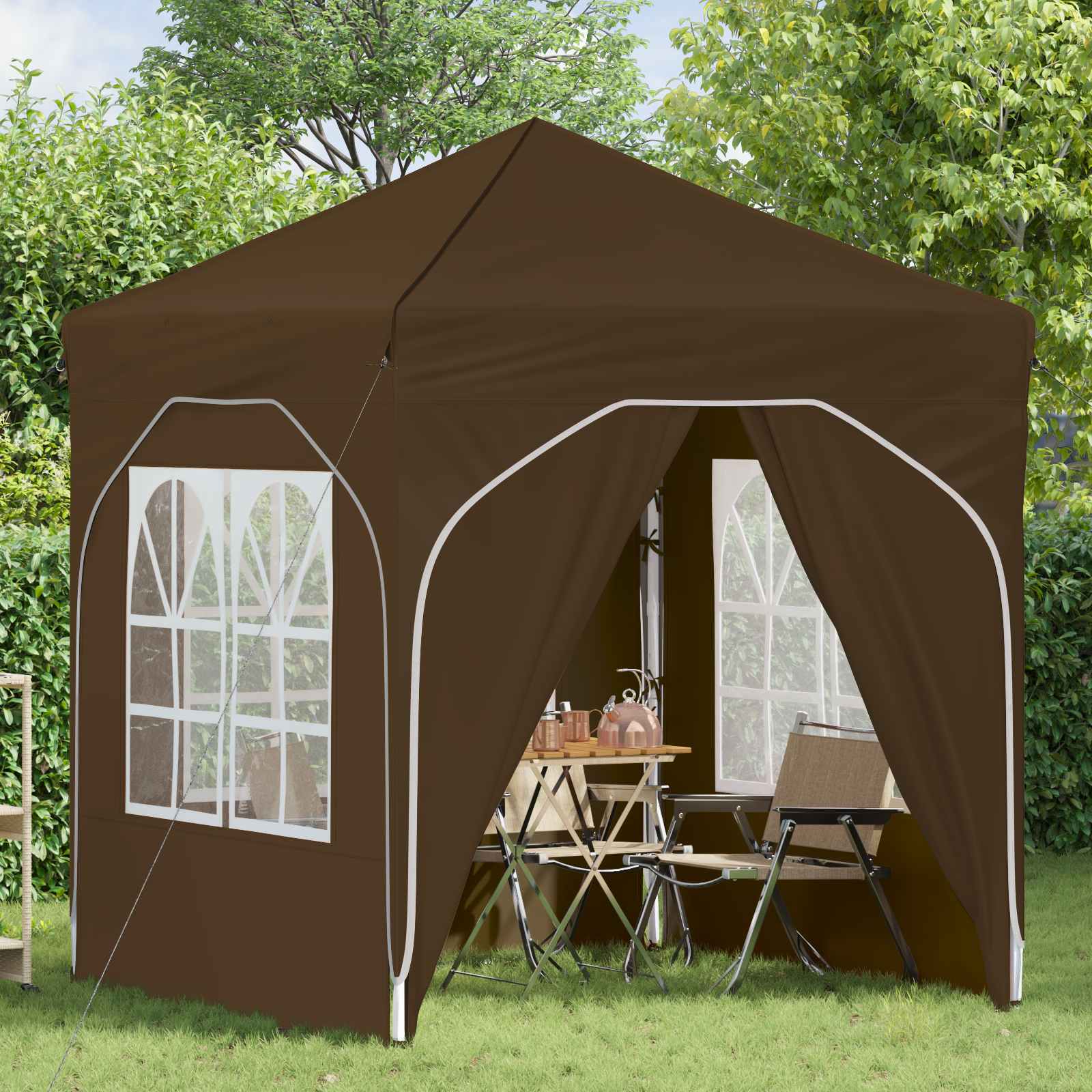Pop-up šventinis palapinė 192 x 192 x 245 cm Taupe Pop-up šventinis palapinė 192 x 192 x 245 cm Taupe - Image 4