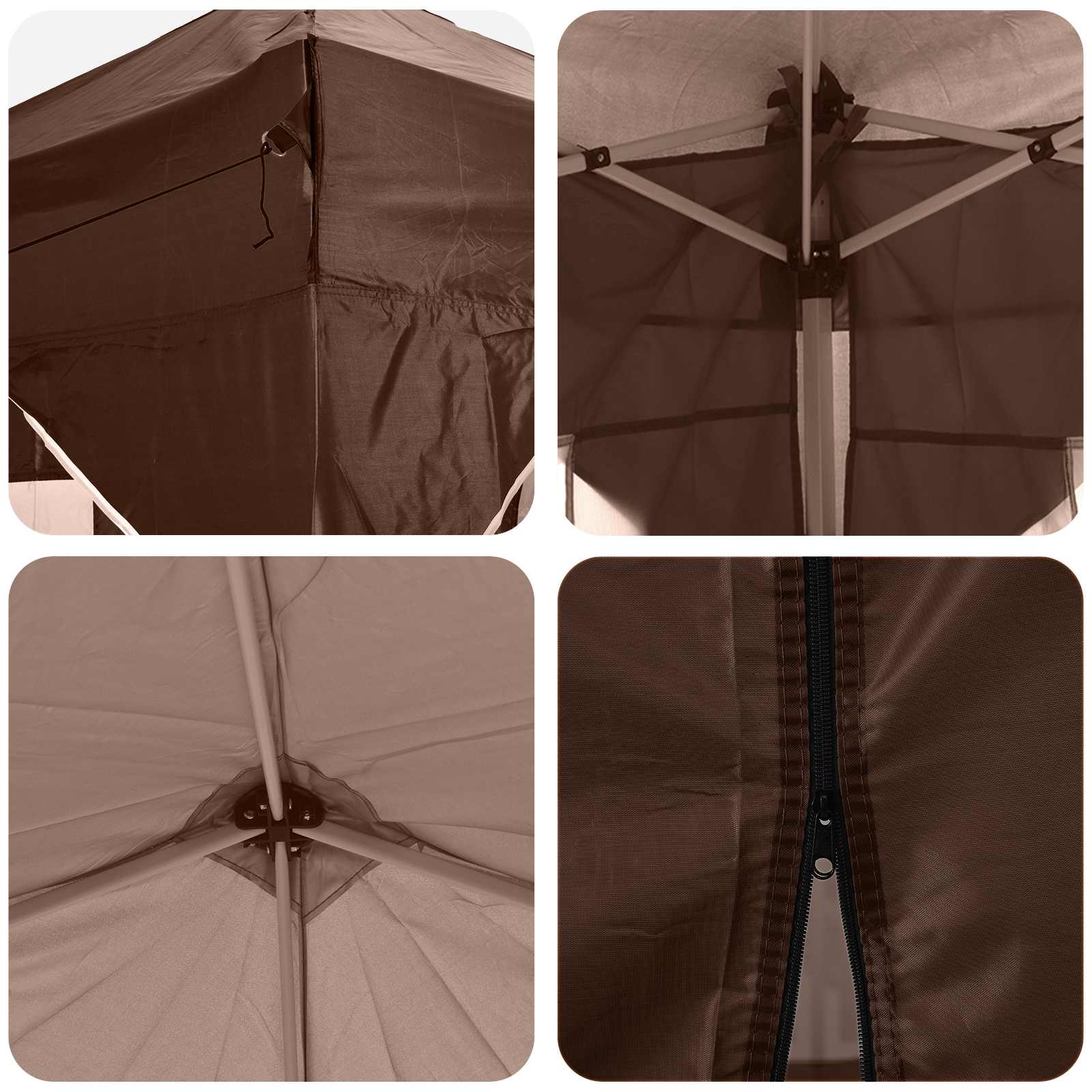 Pop-up šventinis palapinė 192 x 192 x 245 cm Ruda Pop-up šventinis palapinė 192 x 192 x 245 cm Ruda - Image 13