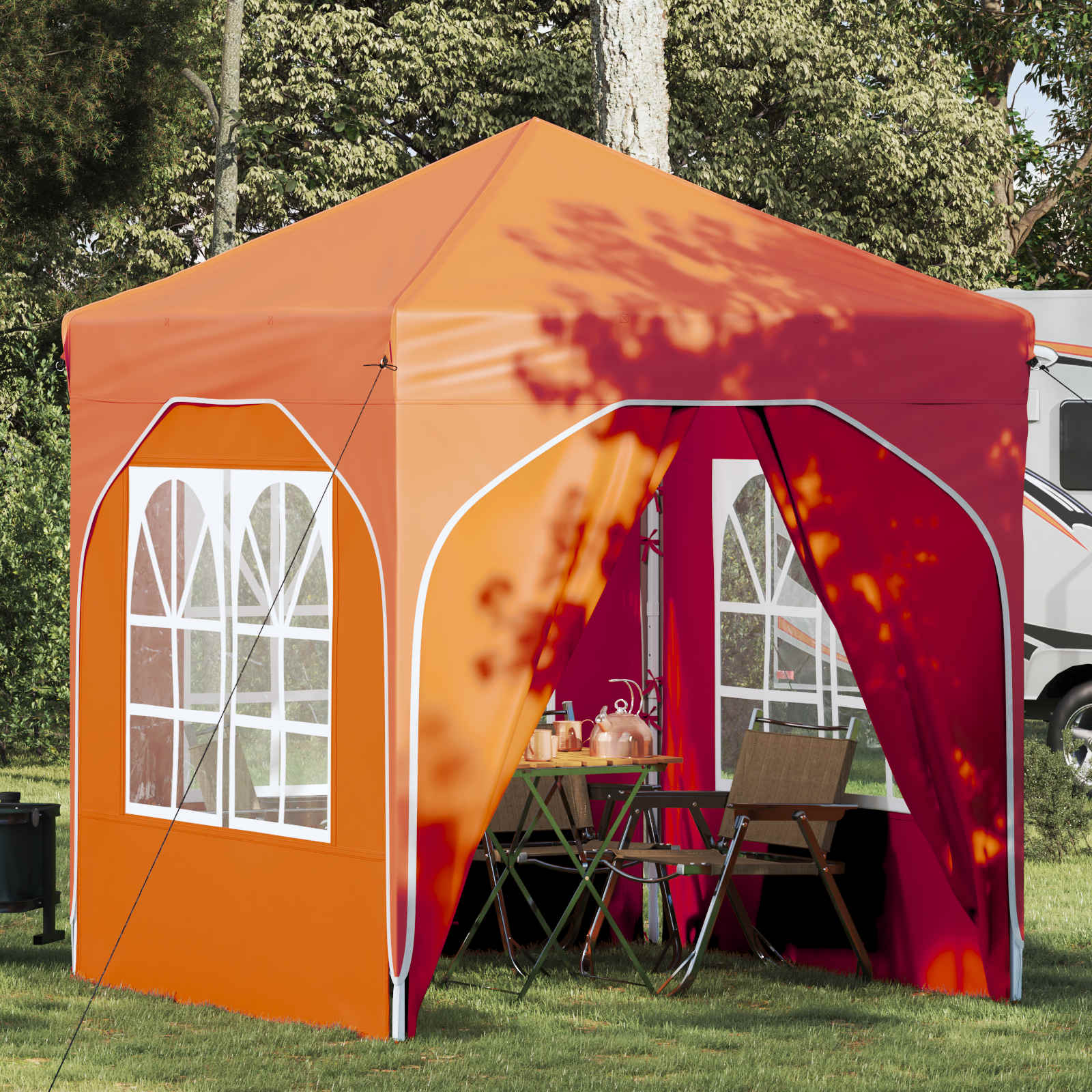 Pop-up šventinis palapinė 192 x 192 x 245 cm Oranžinė Pop-up šventinis palapinė 192 x 192 x 245 cm Oranžinė - Image 2
