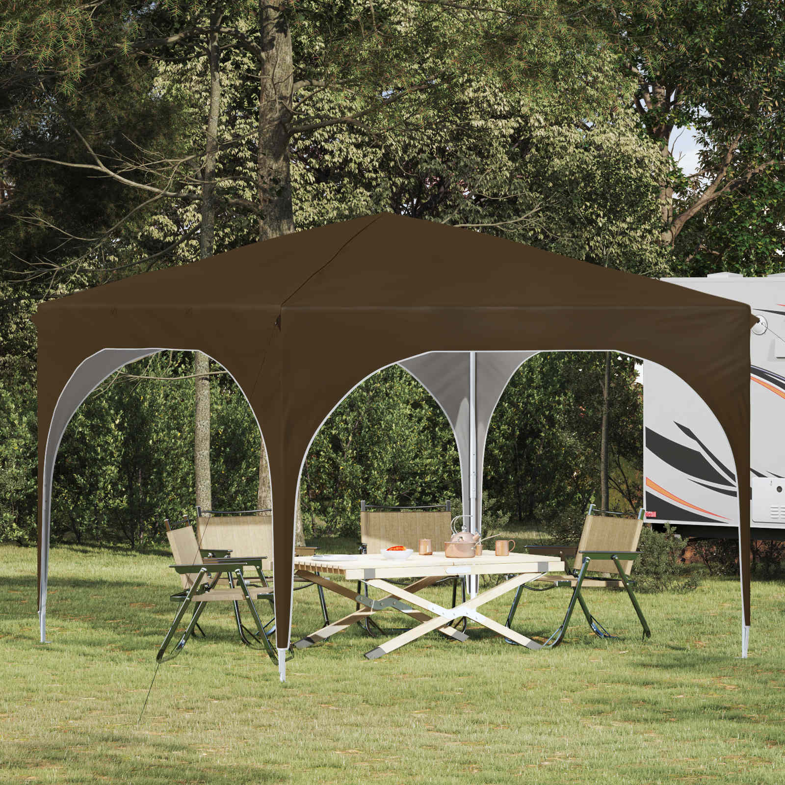 Pop-up šventinis palapinė 290 x 290 x 245 cm Taupe Pop-up šventinis palapinė 290 x 290 x 245 cm Taupe - Image 2