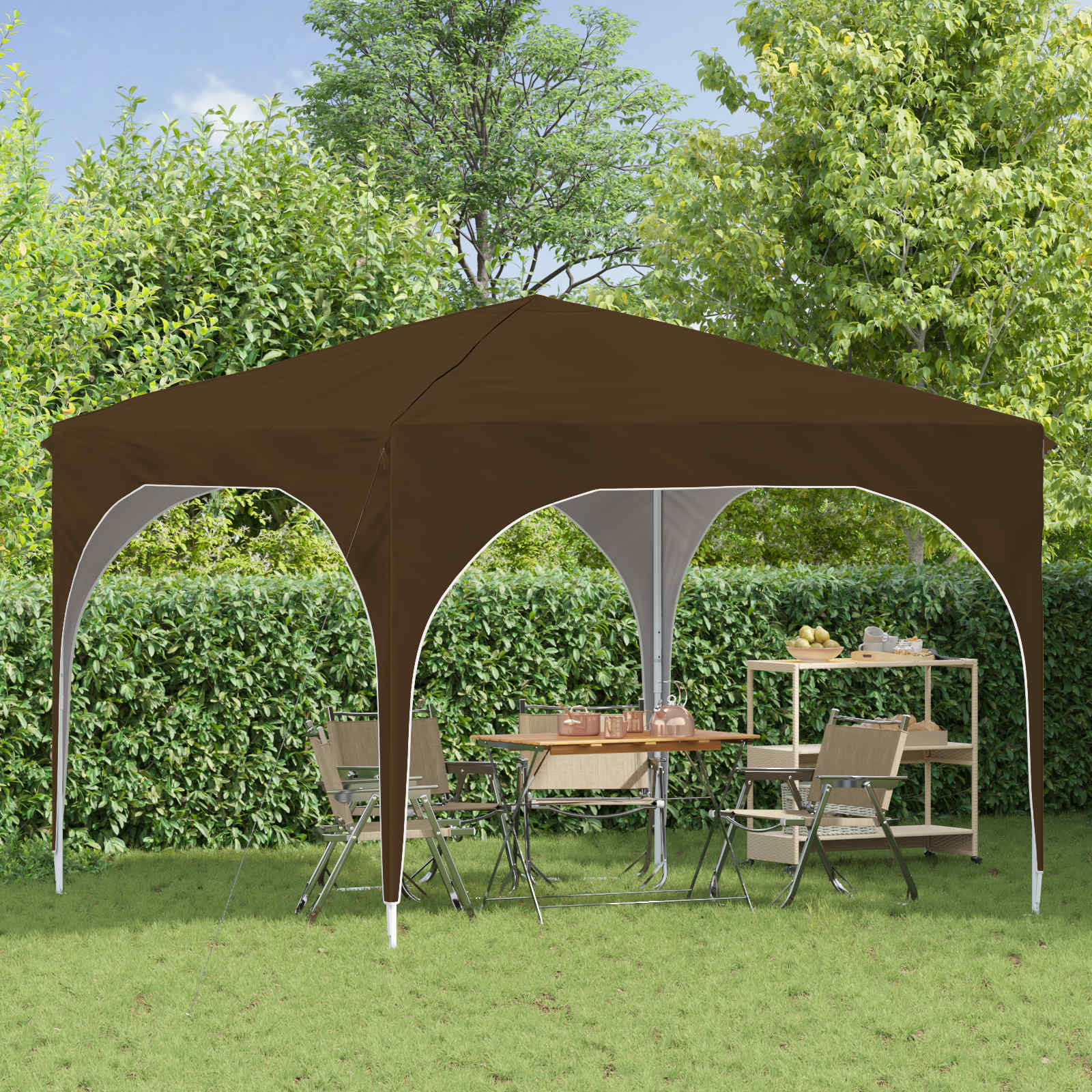 Pop-up šventinis palapinė 290 x 290 x 245 cm Taupe Pop-up šventinis palapinė 290 x 290 x 245 cm Taupe - Image 4