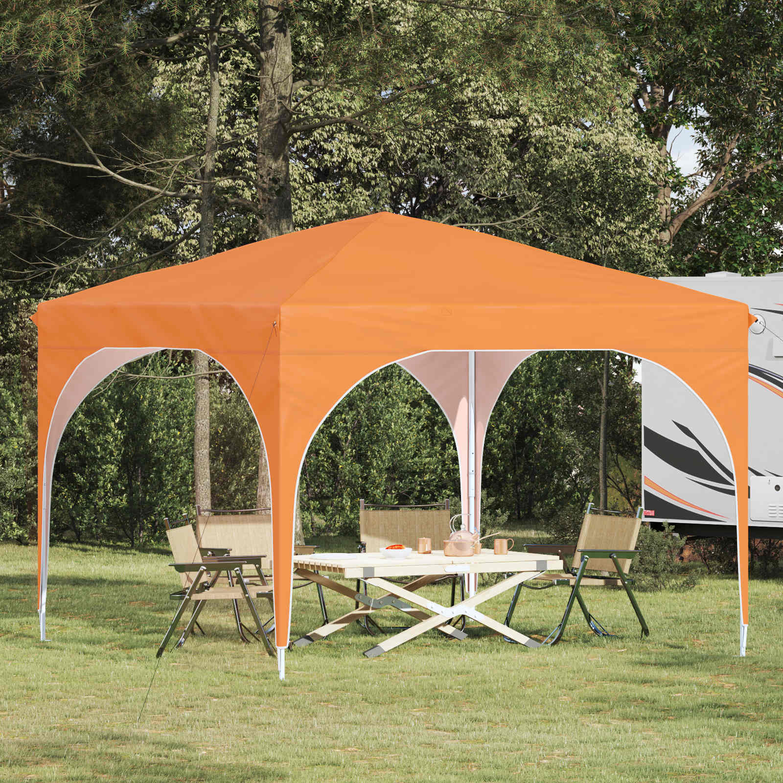 Pop-up šventinis palapinė 290 x 290 x 245 cm Oranžinė Pop-up šventinis palapinė 290 x 290 x 245 cm Oranžinė - Image 2