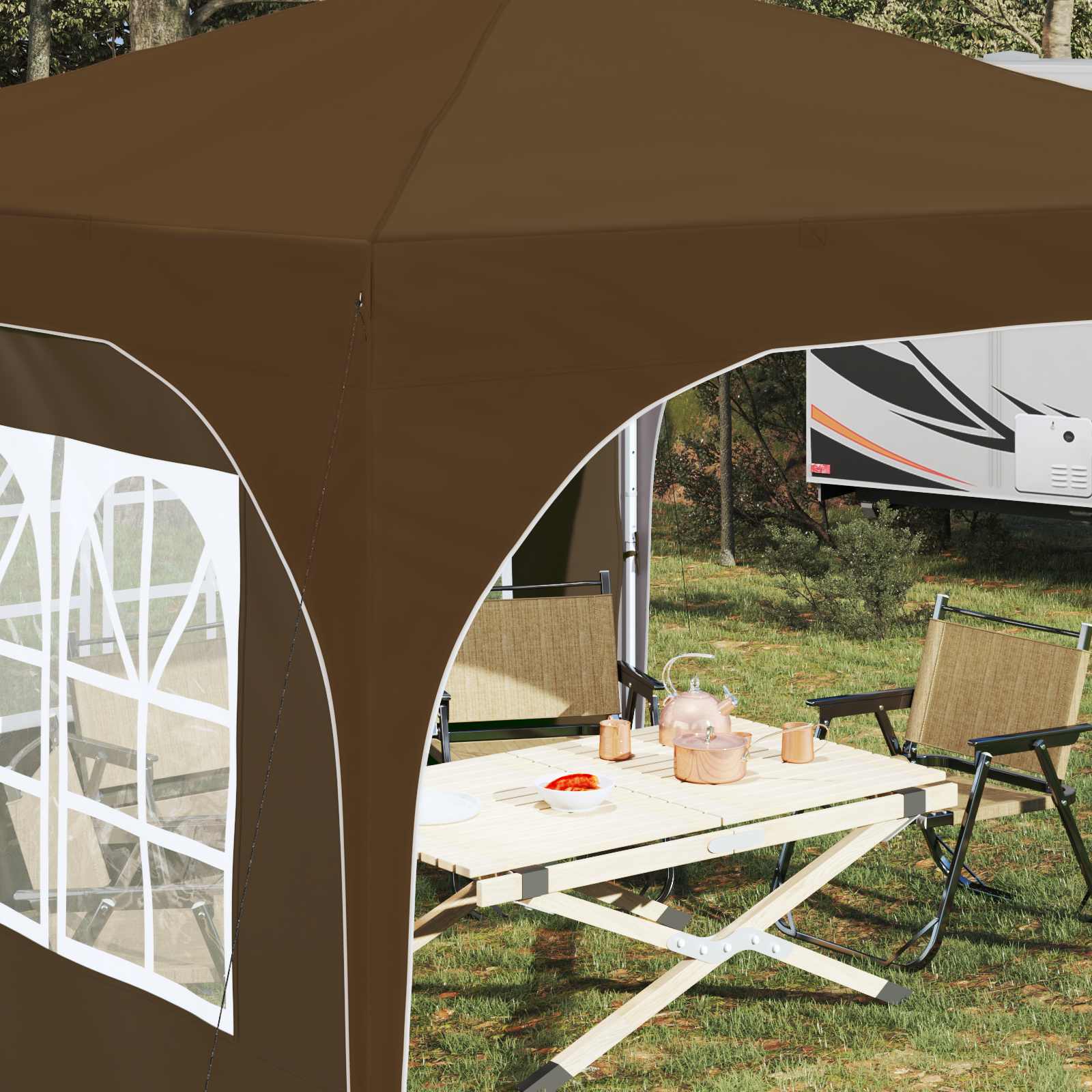 Pop-up šventinis palapinė 290 x 290 x 245 cm Taupe Pop-up šventinis palapinė 290 x 290 x 245 cm Taupe - Image 5