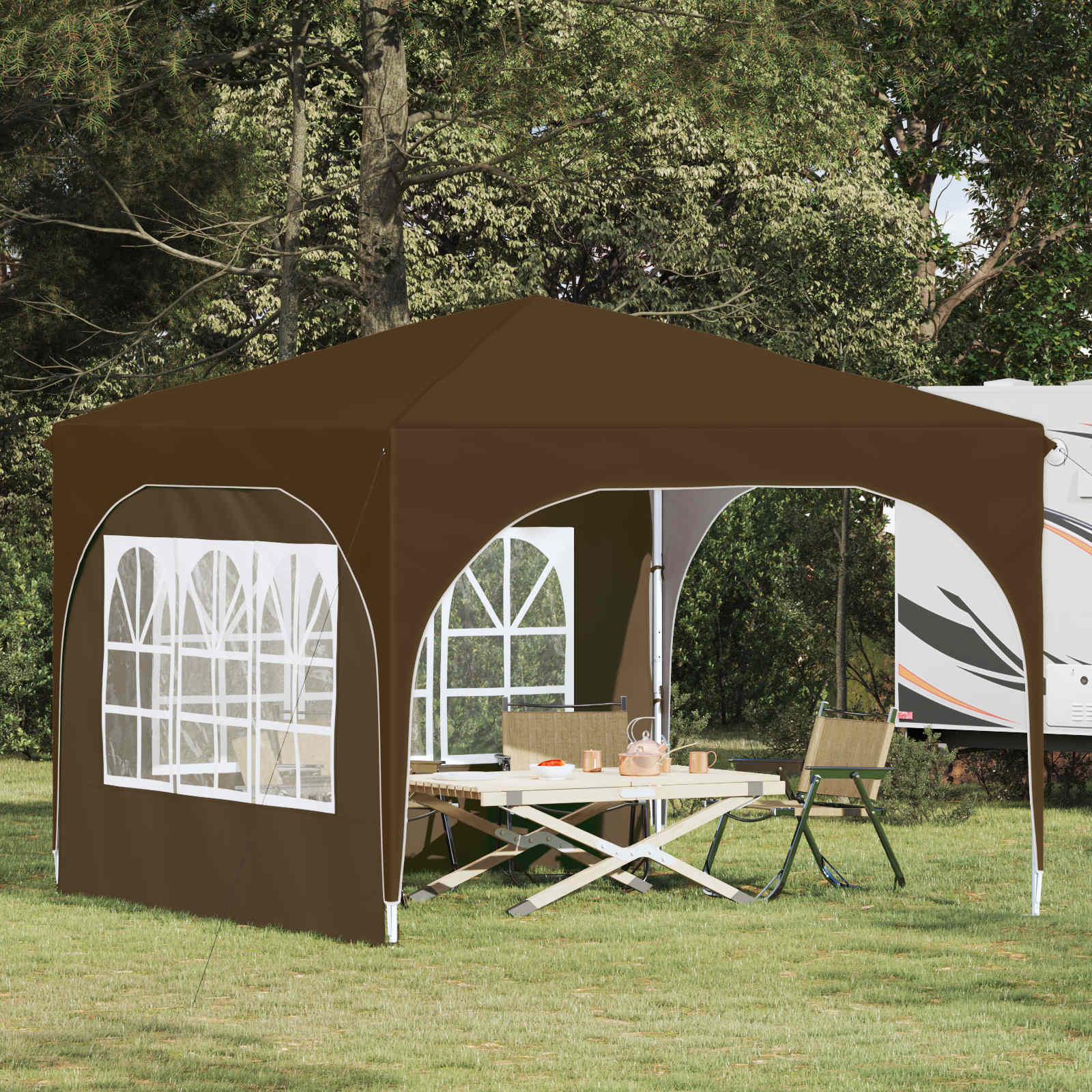 Pop-up šventinis palapinė 290 x 290 x 245 cm Taupe Pop-up šventinis palapinė 290 x 290 x 245 cm Taupe - Image 2
