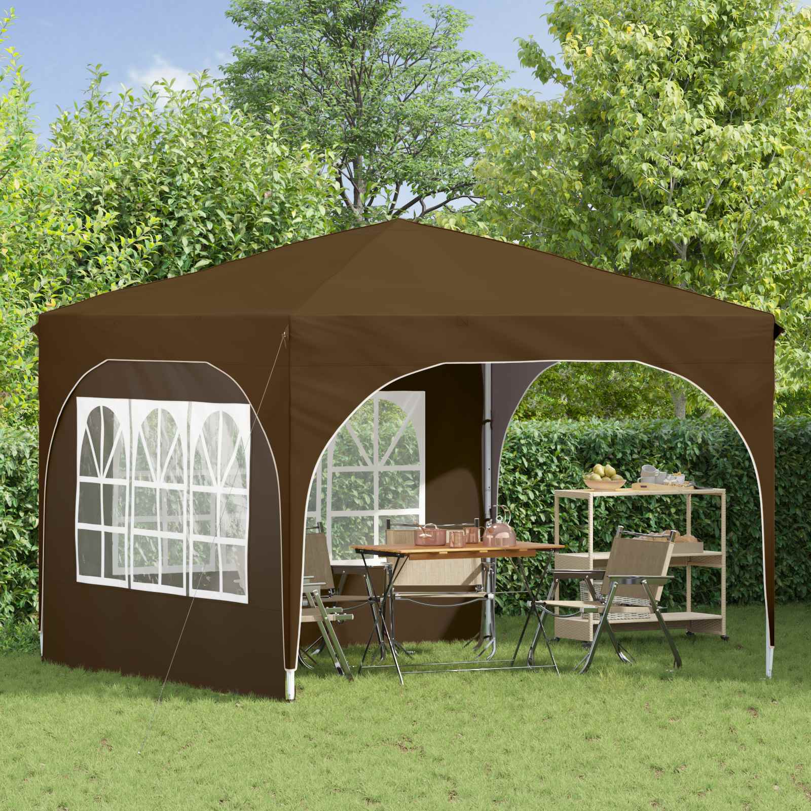 Pop-up šventinis palapinė 290 x 290 x 245 cm Taupe Pop-up šventinis palapinė 290 x 290 x 245 cm Taupe - Image 4
