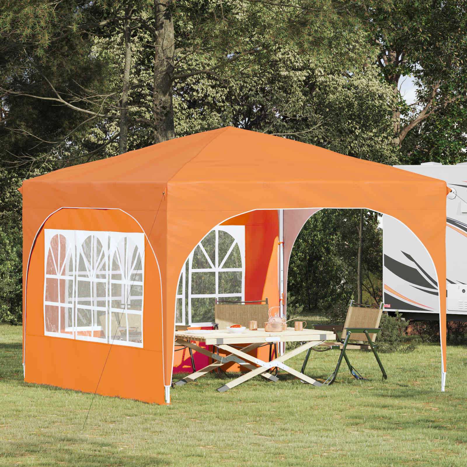 Pop-up šventinis palapinė 290 x 290 x 245 cm Oranžinė Pop-up šventinis palapinė 290 x 290 x 245 cm Oranžinė - Image 2