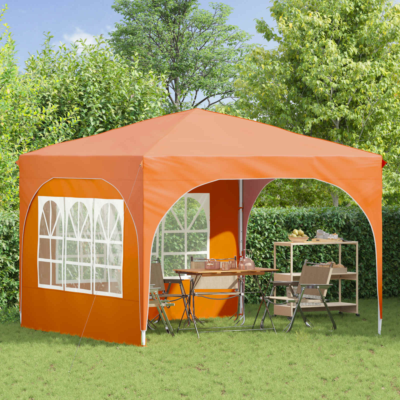 Pop-up šventinis palapinė 290 x 290 x 245 cm Oranžinė Pop-up šventinis palapinė 290 x 290 x 245 cm Oranžinė - Image 4