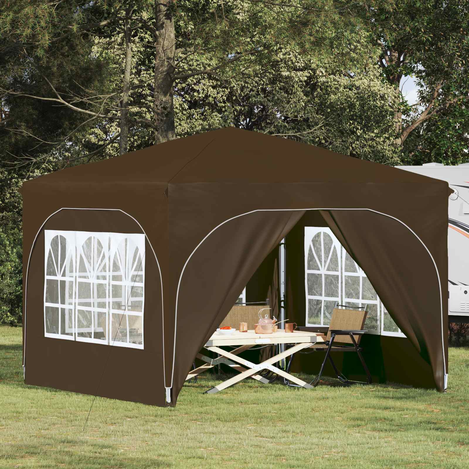 Pop-up šventinis palapinė 290 x 290 x 245 cm Taupe Pop-up šventinis palapinė 290 x 290 x 245 cm Taupe - Image 2