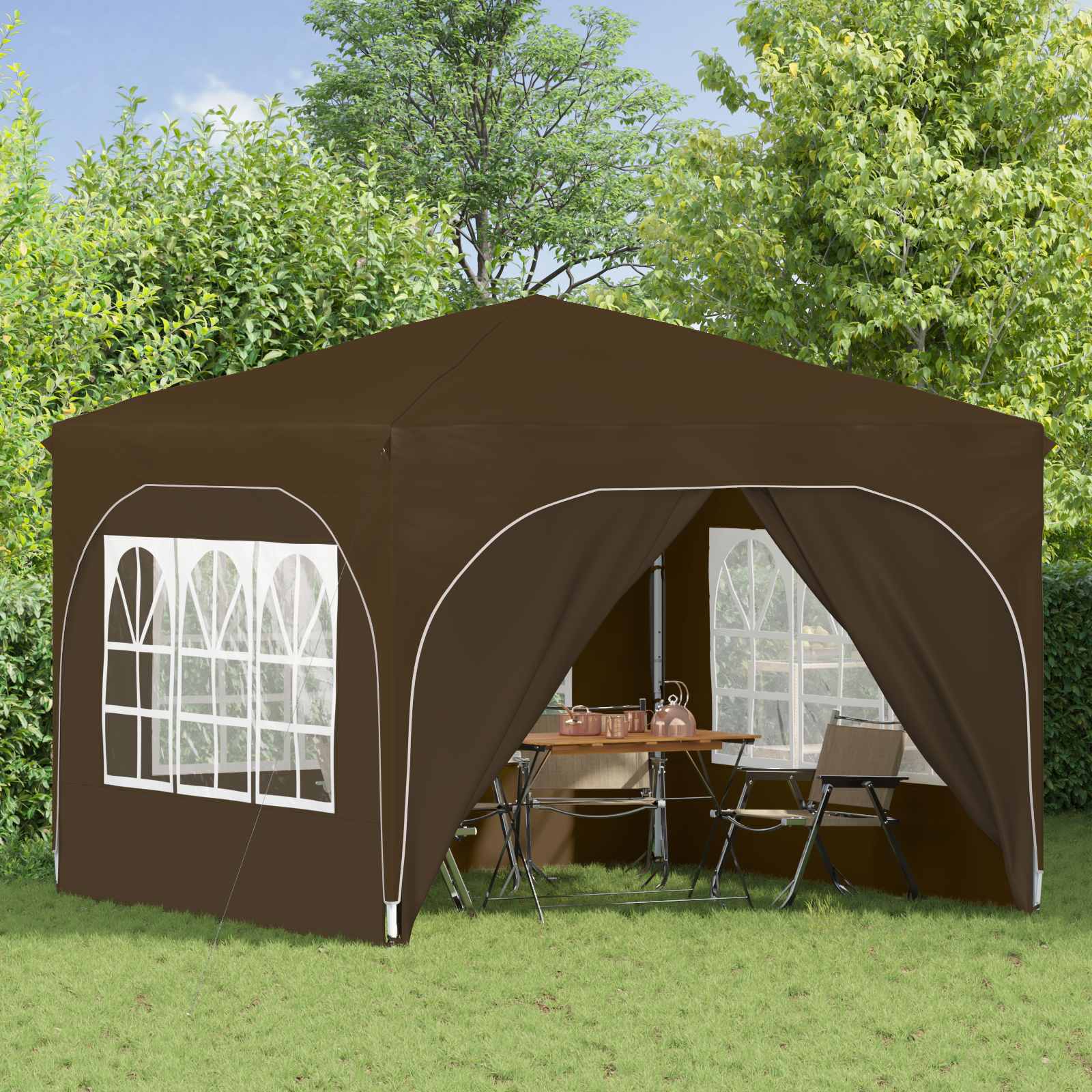 Pop-up šventinis palapinė 290 x 290 x 245 cm Taupe Pop-up šventinis palapinė 290 x 290 x 245 cm Taupe - Image 4