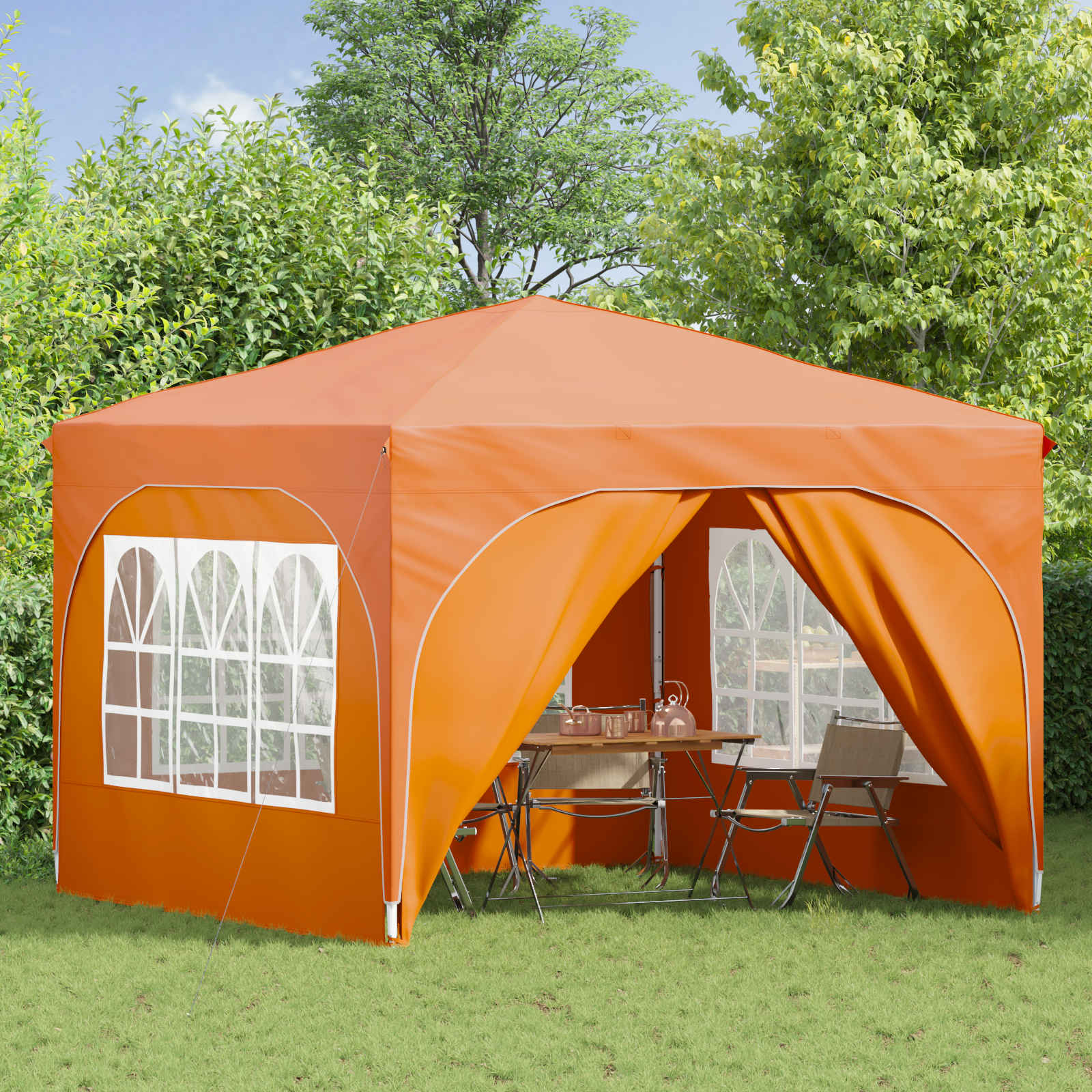 Pop-up šventinis palapinė 290 x 290 x 245 cm Oranžinė Pop-up šventinis palapinė 290 x 290 x 245 cm Oranžinė - Image 4