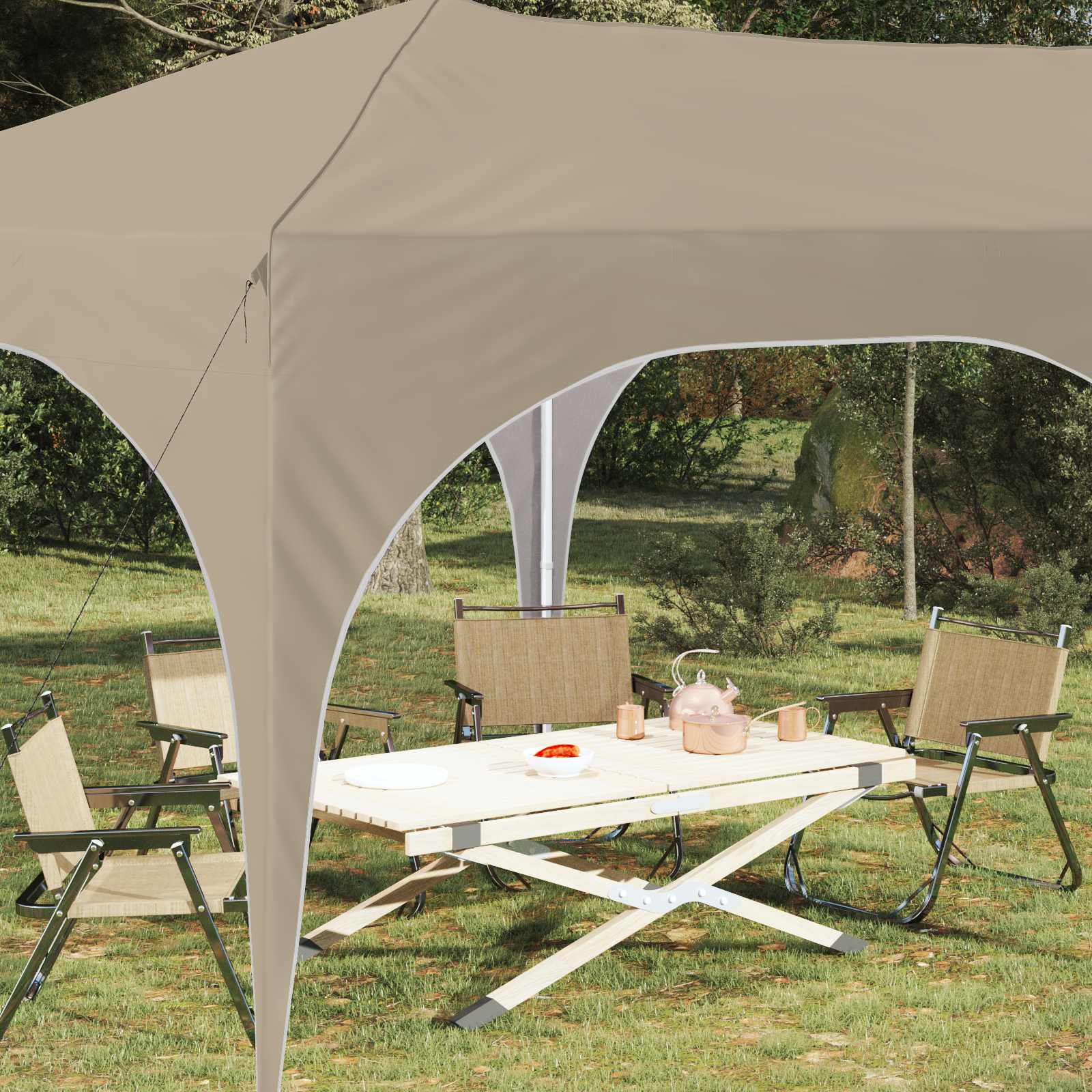 Pop-up šventinis palapinė 575 x 288 x 245 cm Kreminė Pop-up šventinis palapinė 575 x 288 x 245 cm Kreminė - Image 4