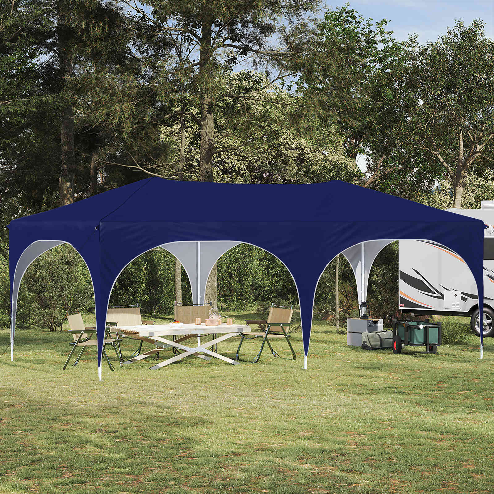 Pop-up šventinis palapinė 575 x 288 x 245 cm Mėlyna Pop-up šventinis palapinė 575 x 288 x 245 cm Mėlyna - Image 2