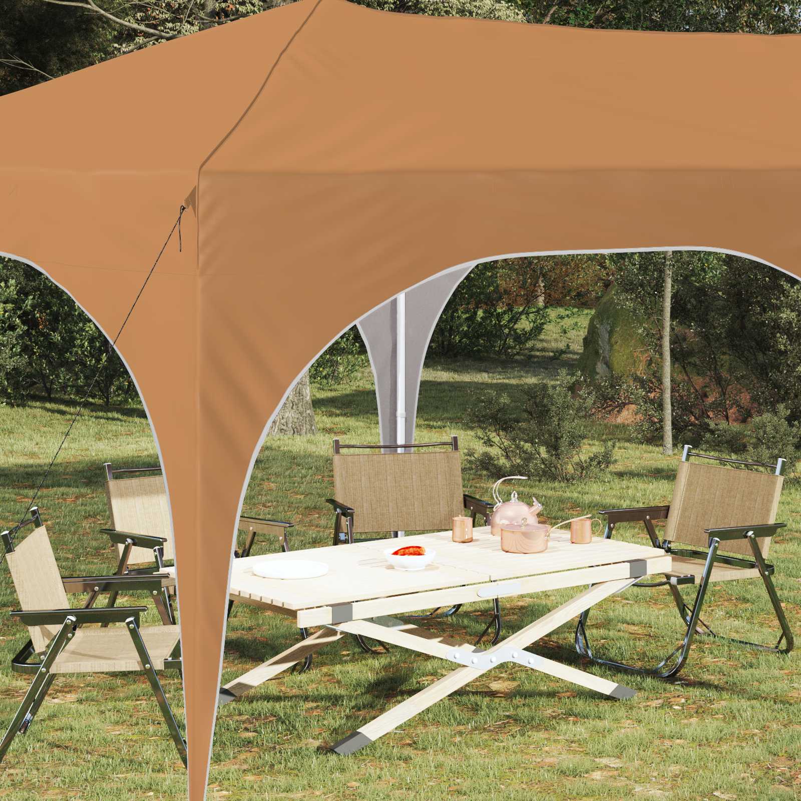 Pop-up šventinis palapinė 575 x 288 x 245 cm Smėlio Pop-up šventinis palapinė 575 x 288 x 245 cm Smėlio - Image 4