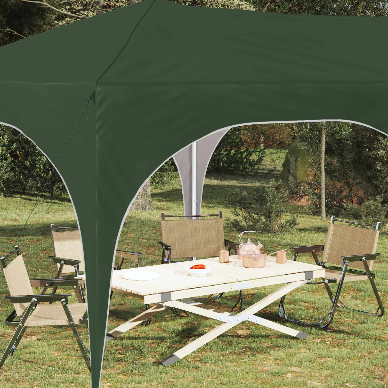 Pop-up šventinis palapinė 575 x 288 x 245 cm Žalia Pop-up šventinis palapinė 575 x 288 x 245 cm Žalia - Image 4