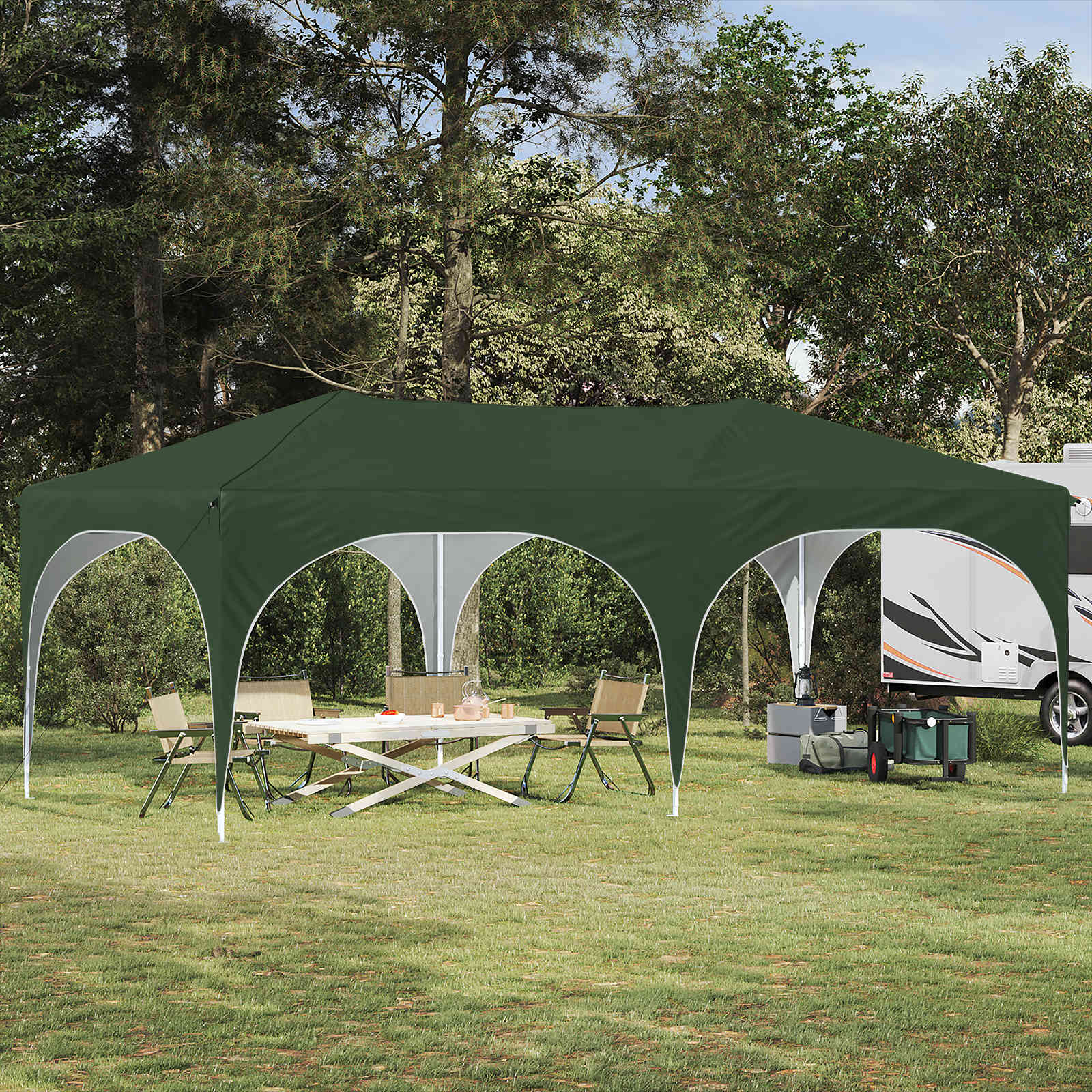 Pop-up šventinis palapinė 575 x 288 x 245 cm Žalia Pop-up šventinis palapinė 575 x 288 x 245 cm Žalia - Image 2