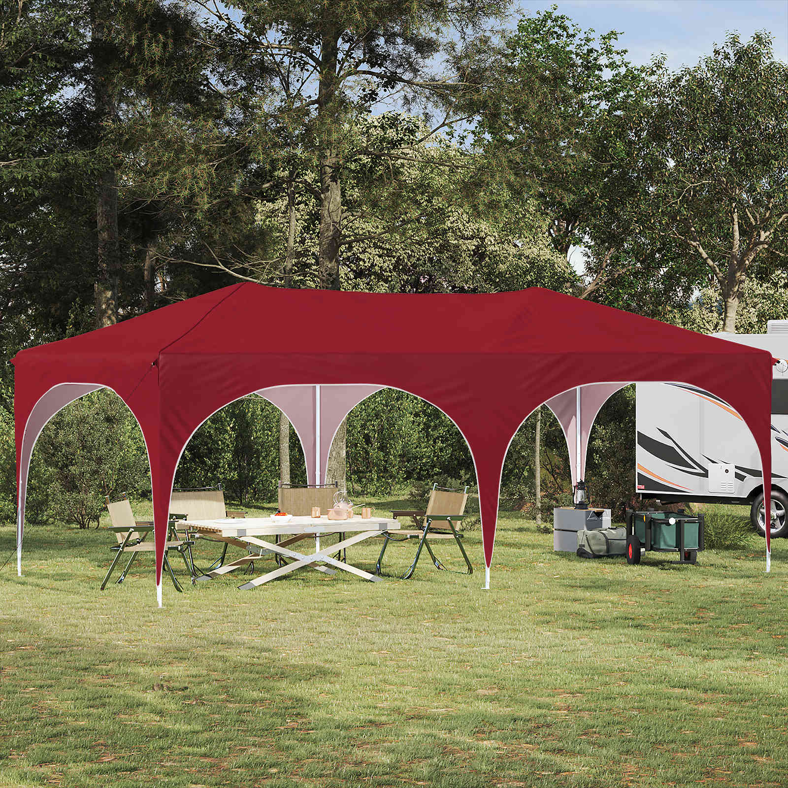 Pop-up šventinis palapinė 575 x 288 x 245 cm Vyšninė Pop-up šventinis palapinė 575 x 288 x 245 cm Vyšninė - Image 2