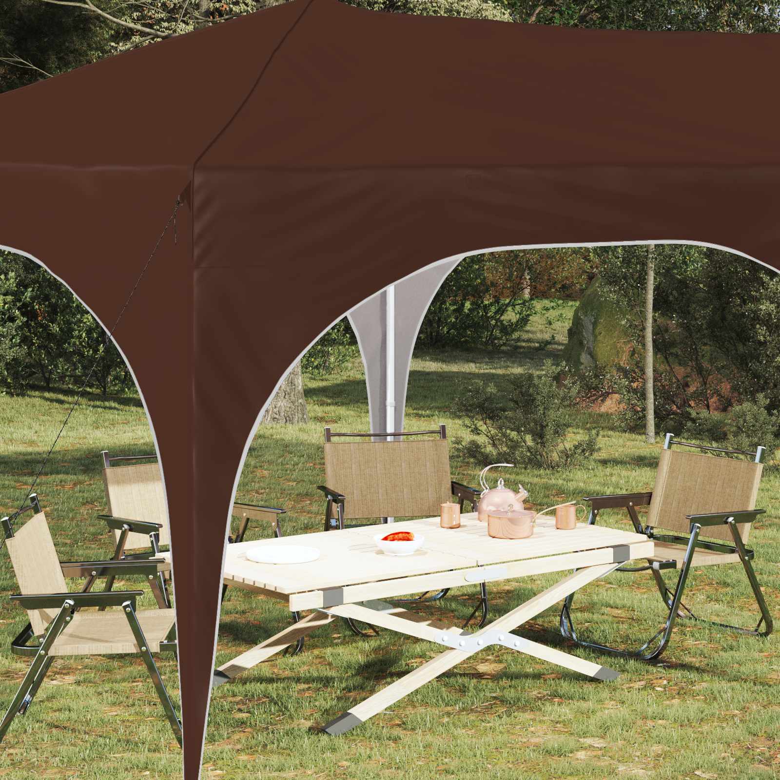 Pop-up šventinis palapinė 575 x 288 x 245 cm Ruda Pop-up šventinis palapinė 575 x 288 x 245 cm Ruda - Image 4