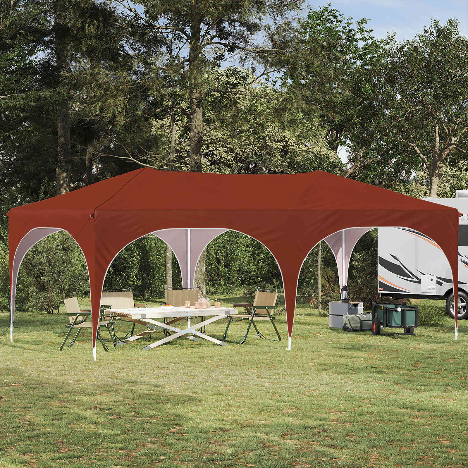 Pop-up šventinis palapinė 575 x 288 x 245 cm Terakotos Pop-up šventinis palapinė 575 x 288 x 245 cm Terakotos - Image 2