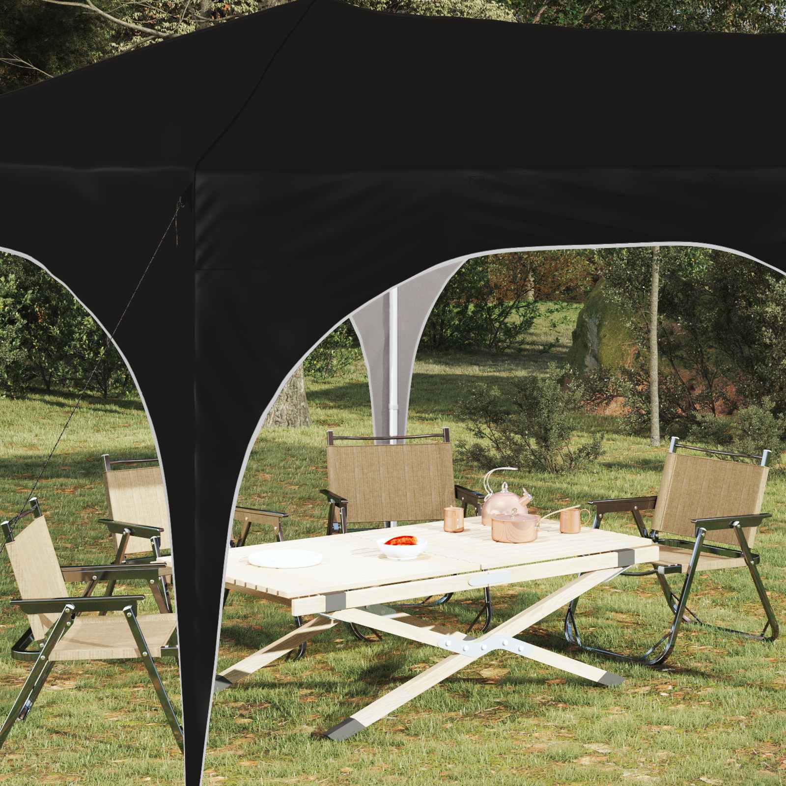 Pop-up šventinis palapinė 575 x 288 x 245 cm Juoda Pop-up šventinis palapinė 575 x 288 x 245 cm Juoda - Image 4