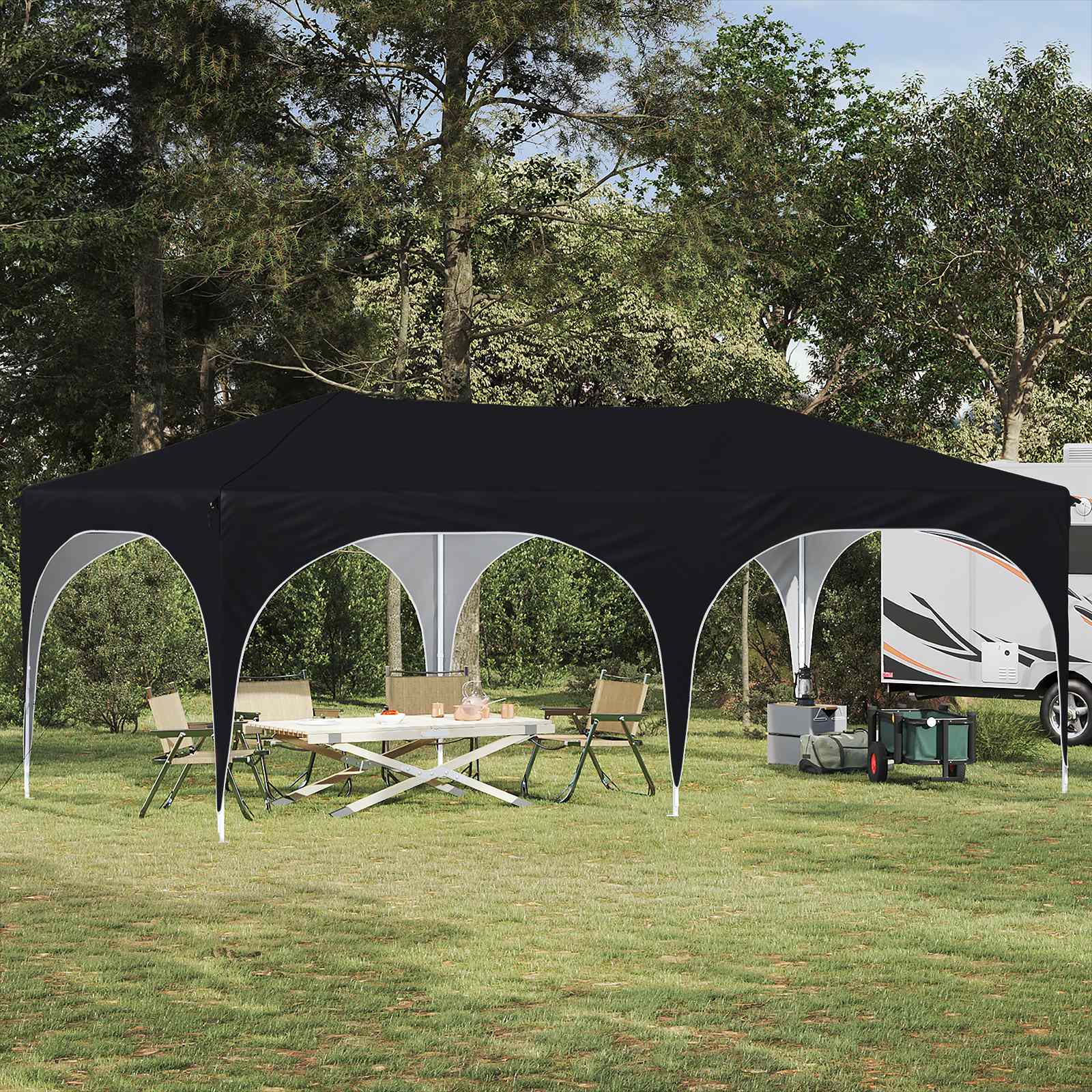 Pop-up šventinis palapinė 575 x 288 x 245 cm Juoda Pop-up šventinis palapinė 575 x 288 x 245 cm Juoda - Image 2