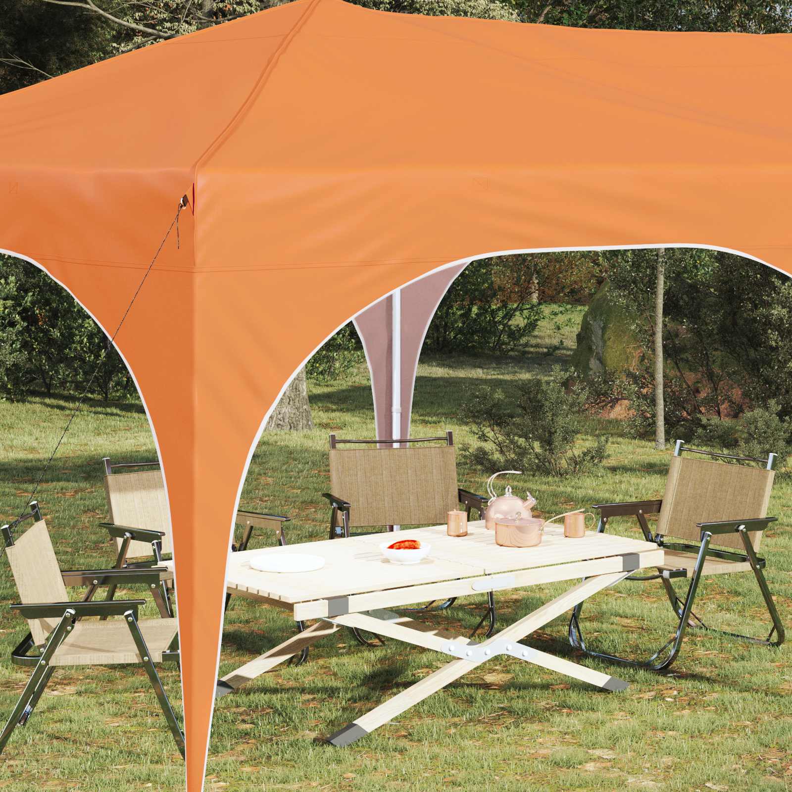 Pop-up šventinis palapinė 575 x 288 x 245 cm Oranžinė Pop-up šventinis palapinė 575 x 288 x 245 cm Oranžinė - Image 4