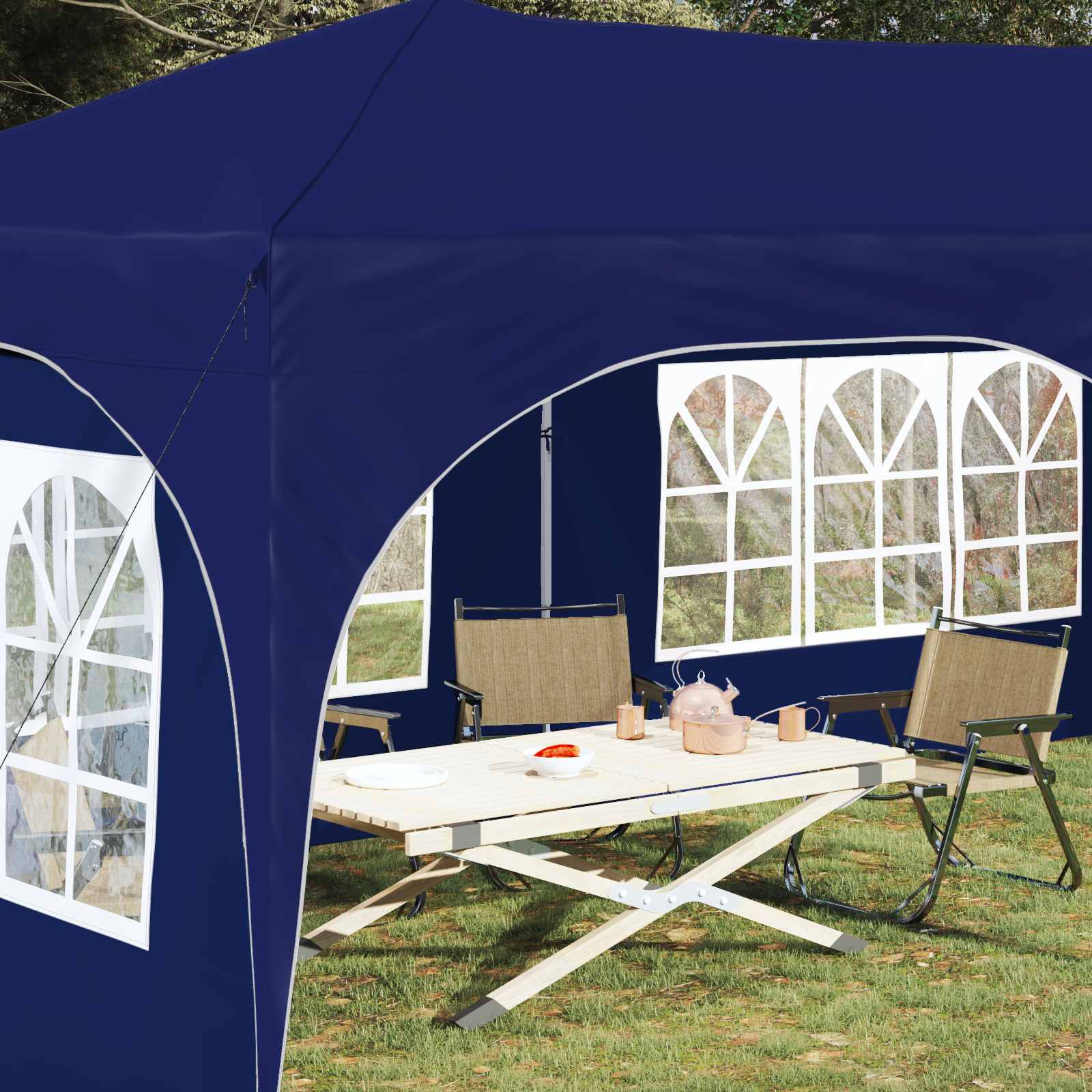 Pop-up šventinis palapinė 575 x 288 x 245 cm Mėlyna Pop-up šventinis palapinė 575 x 288 x 245 cm Mėlyna - Image 4