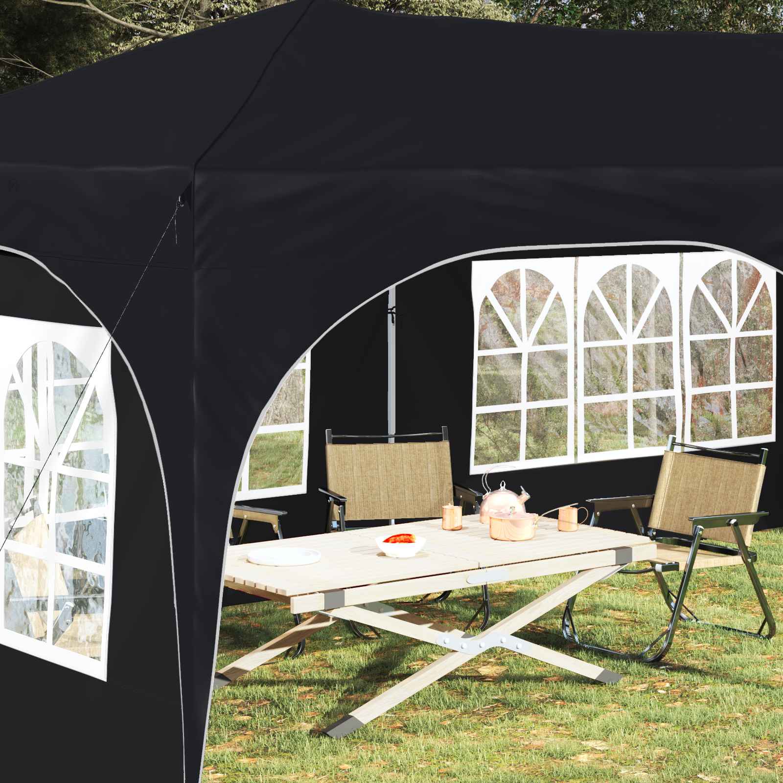 Pop-up šventinis palapinė 575 x 288 x 245 cm Antracito Pop-up šventinis palapinė 575 x 288 x 245 cm Antracito - Image 4