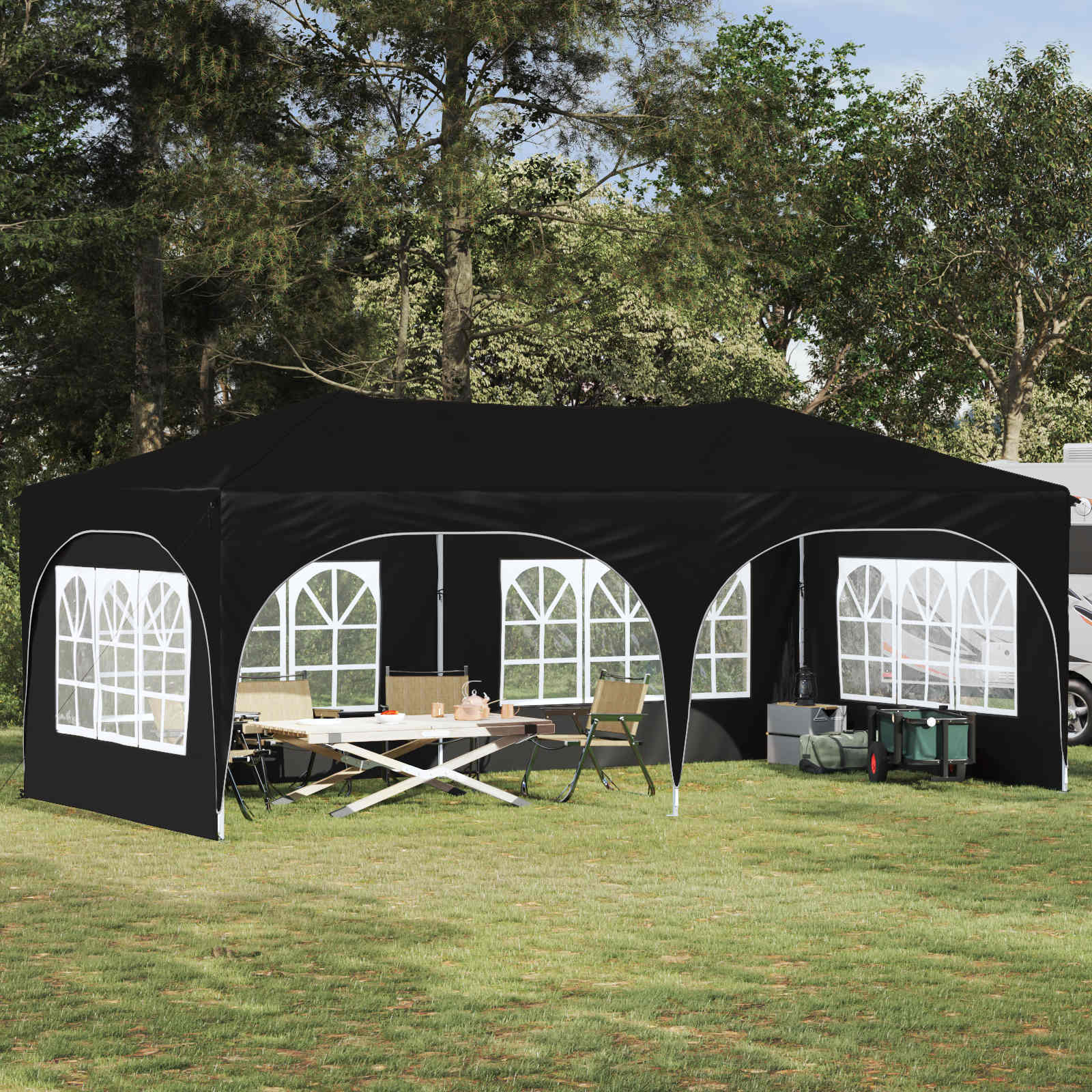 Pop-up šventinis palapinė 575 x 288 x 245 cm Antracito Pop-up šventinis palapinė 575 x 288 x 245 cm Antracito - Image 2