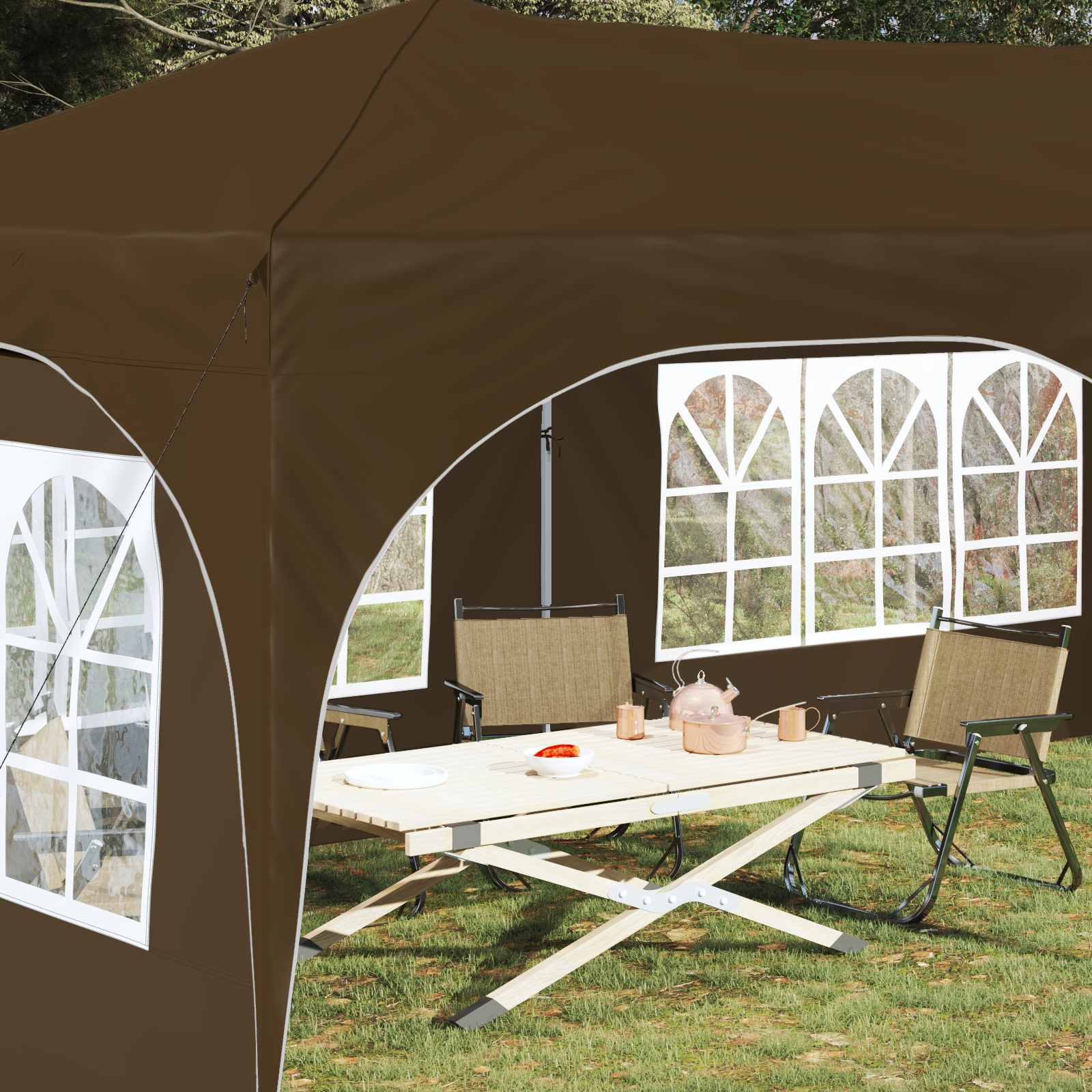 Pop-up šventinis palapinė 575 x 288 x 245 cm Taupe Pop-up šventinis palapinė 575 x 288 x 245 cm Taupe - Image 4