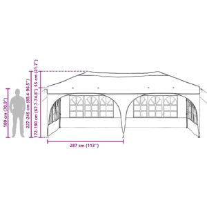 Pop-up šventinis palapinė 575 x 288 x 245 cm Taupe