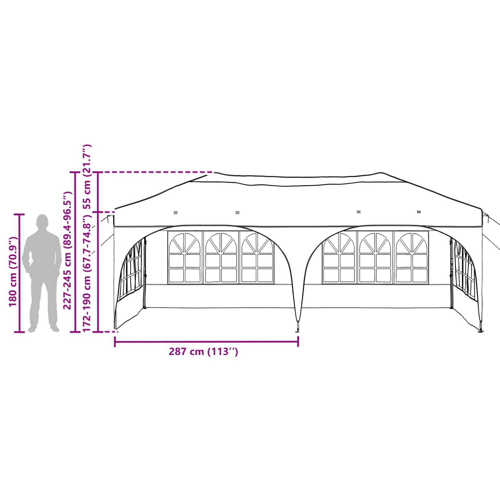 Pop-up šventinis palapinė 575 x 288 x 245 cm Taupe Pop-up šventinis palapinė 575 x 288 x 245 cm Taupe