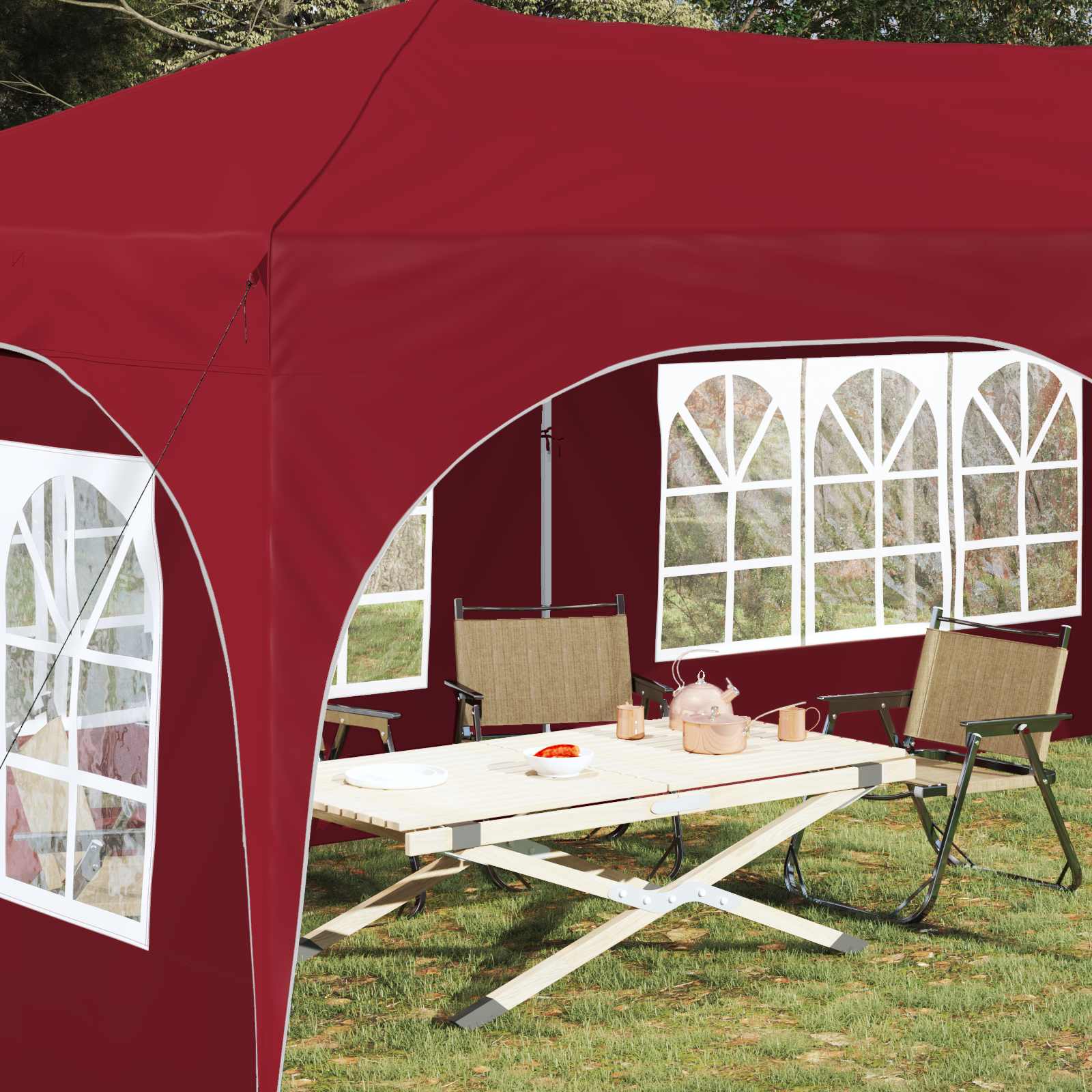 Pop-up šventinis palapinė 575 x 288 x 245 cm Vyšninė Pop-up šventinis palapinė 575 x 288 x 245 cm Vyšninė - Image 4