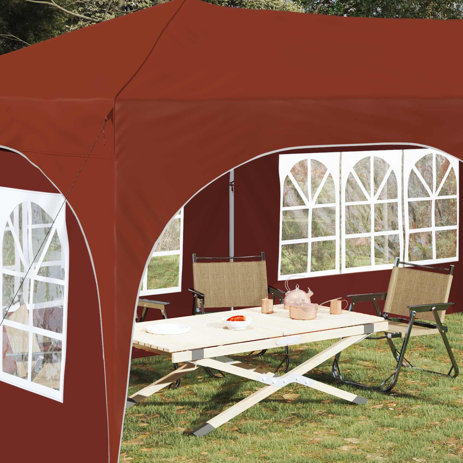 Pop-up šventinis palapinė 575 x 288 x 245 cm Terakotos Pop-up šventinis palapinė 575 x 288 x 245 cm Terakotos - Image 4