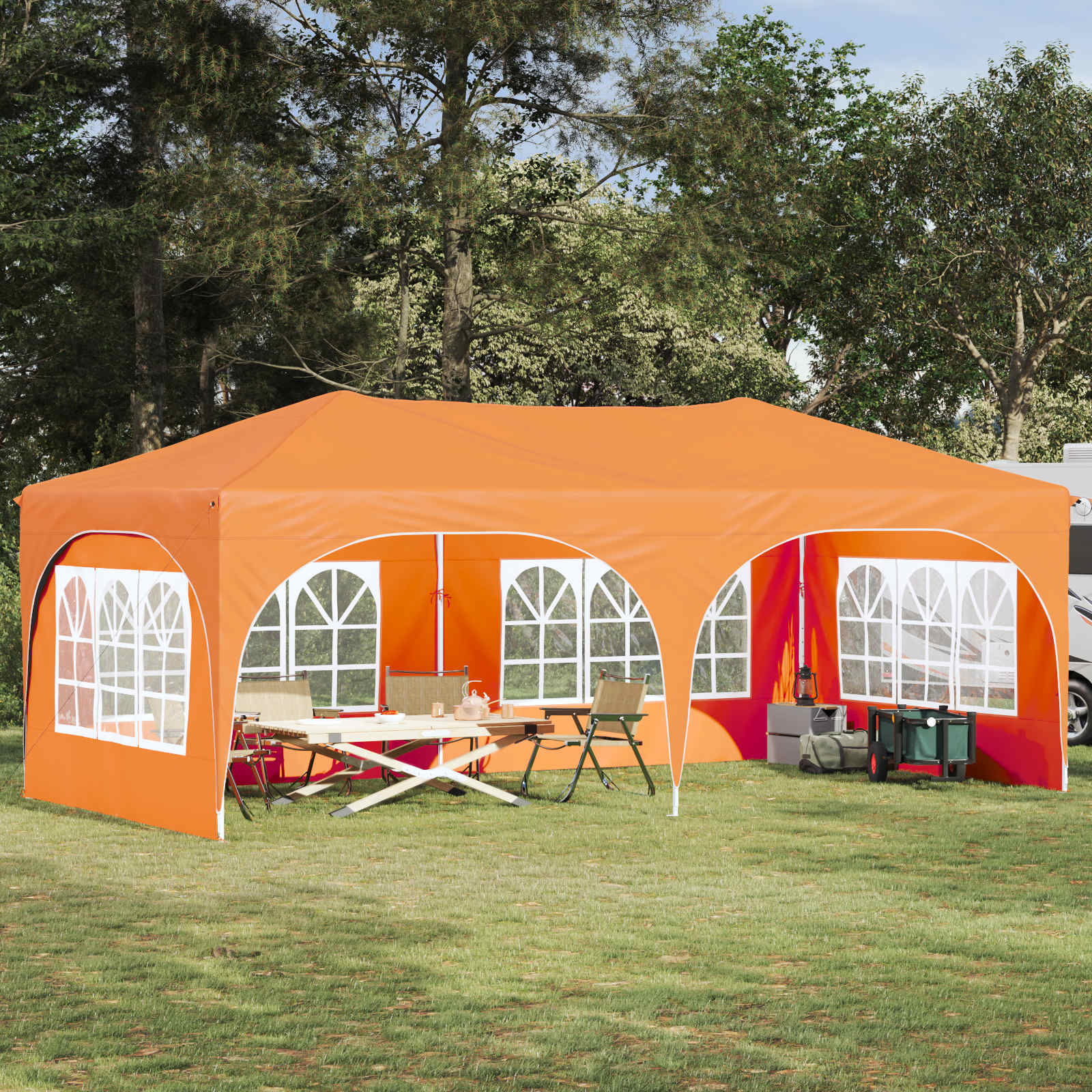Pop-up šventinis palapinė 575 x 288 x 245 cm Oranžinė Pop-up šventinis palapinė 575 x 288 x 245 cm Oranžinė - Image 2