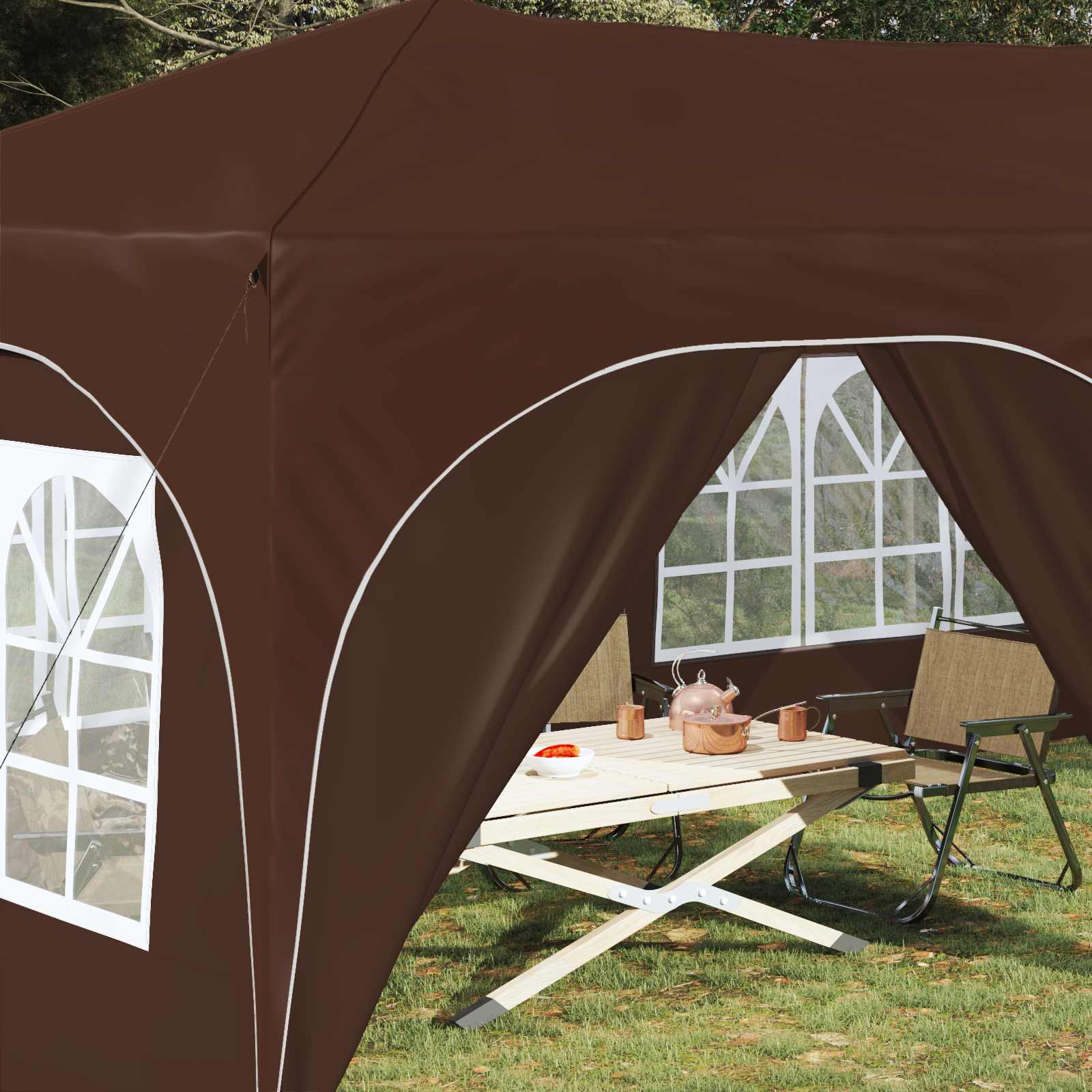 Pop-up šventinis palapinė 575 x 288 x 245 cm Ruda Pop-up šventinis palapinė 575 x 288 x 245 cm Ruda - Image 4