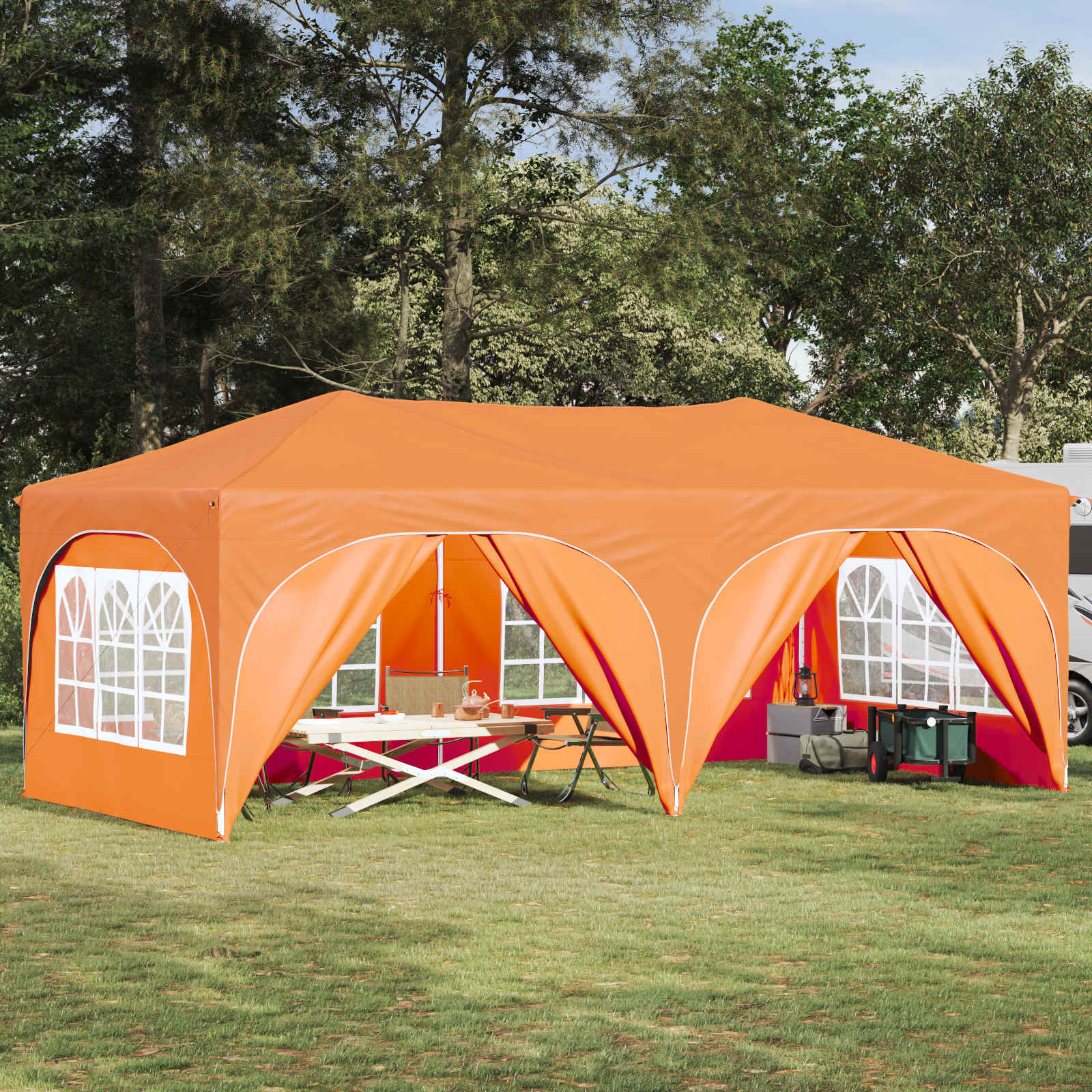 Pop-up šventinis palapinė 575 x 288 x 245 cm Oranžinė Pop-up šventinis palapinė 575 x 288 x 245 cm Oranžinė - Image 2