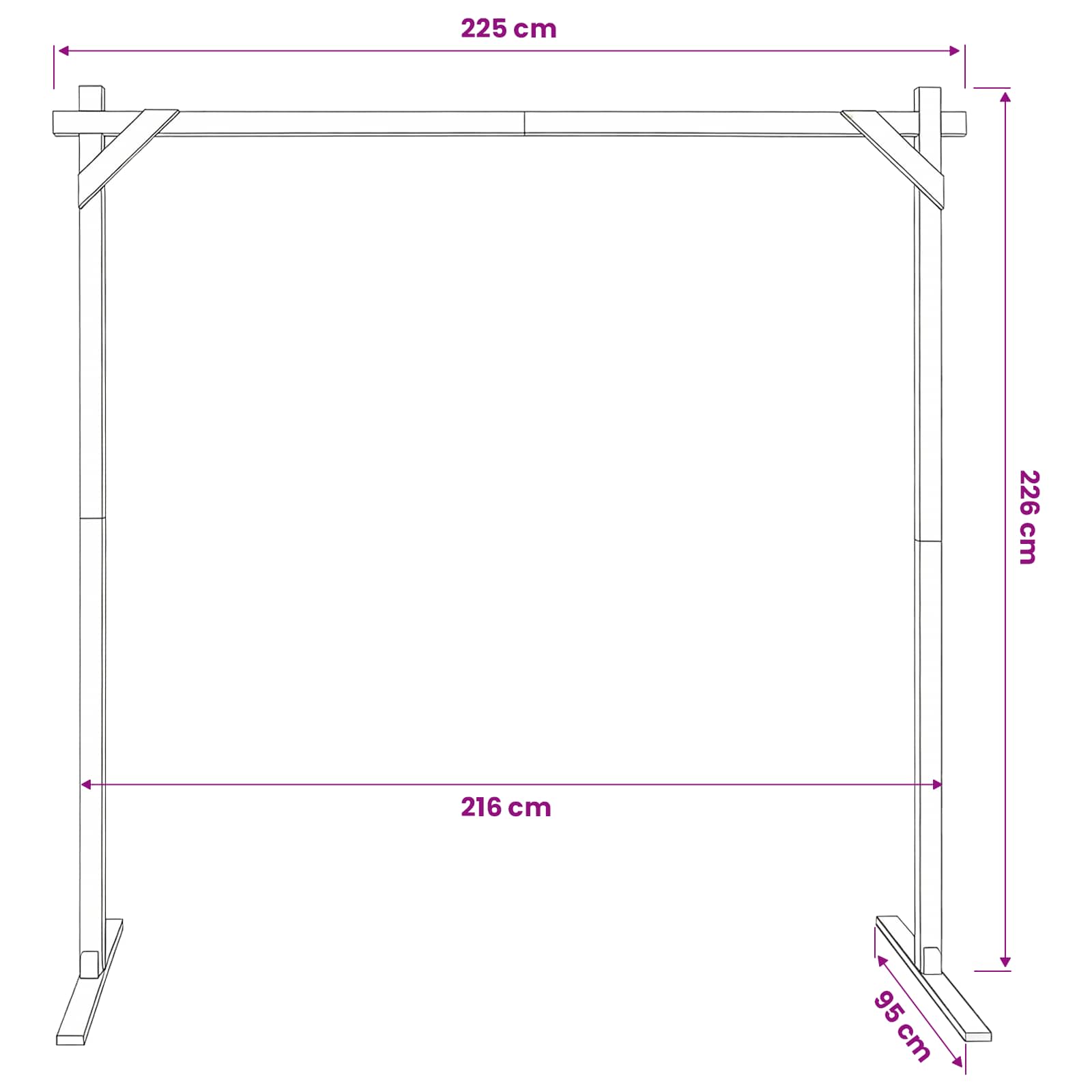 Vestuvinis Arklys Šviesiai rudas 225 x 95 x 226 cm Vestuvinis Arklys Šviesiai rudas 225 x 95 x 226 cm - Image 10
